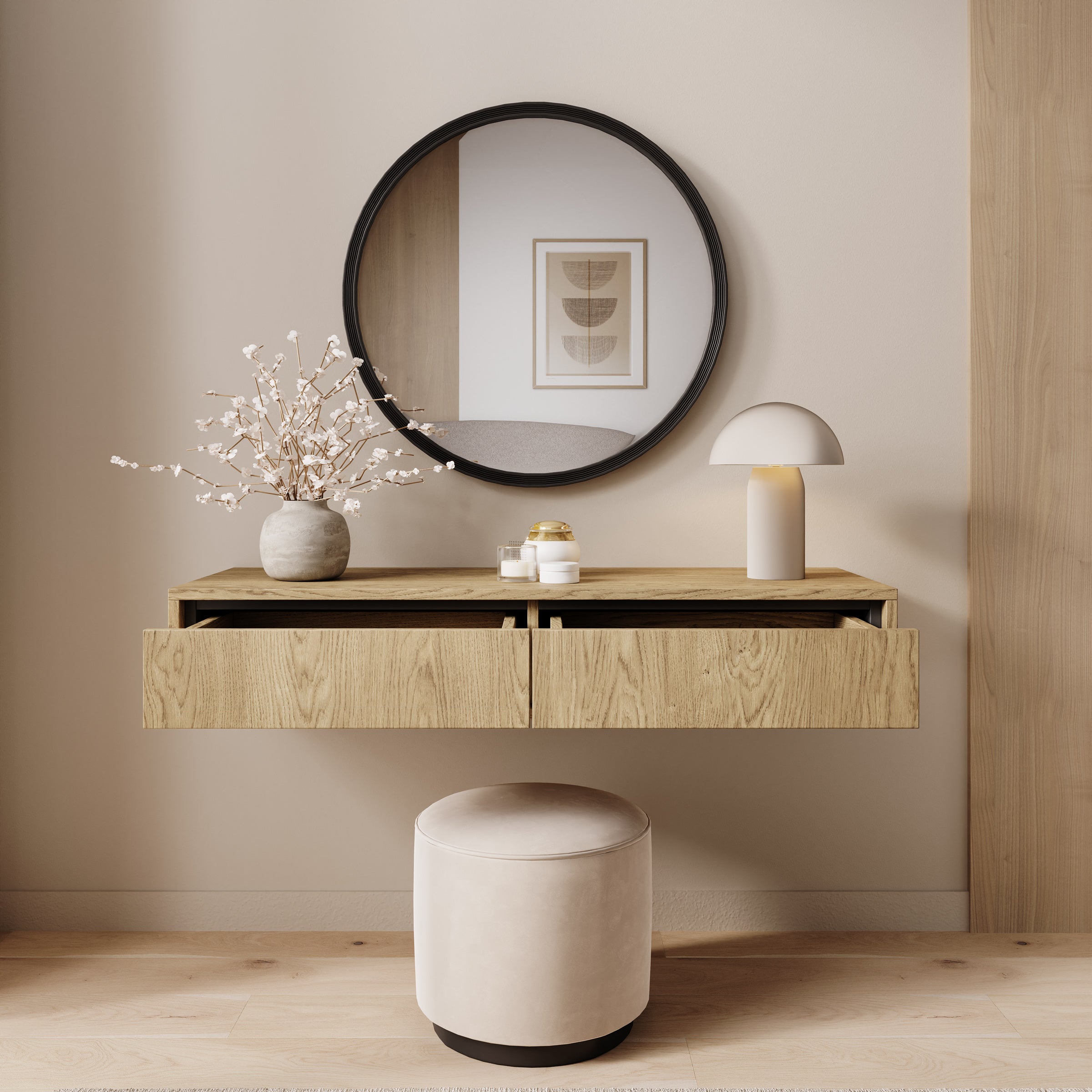 Drenn - Kaptafel - Licht eikenpatroom - 101x35x18 cm