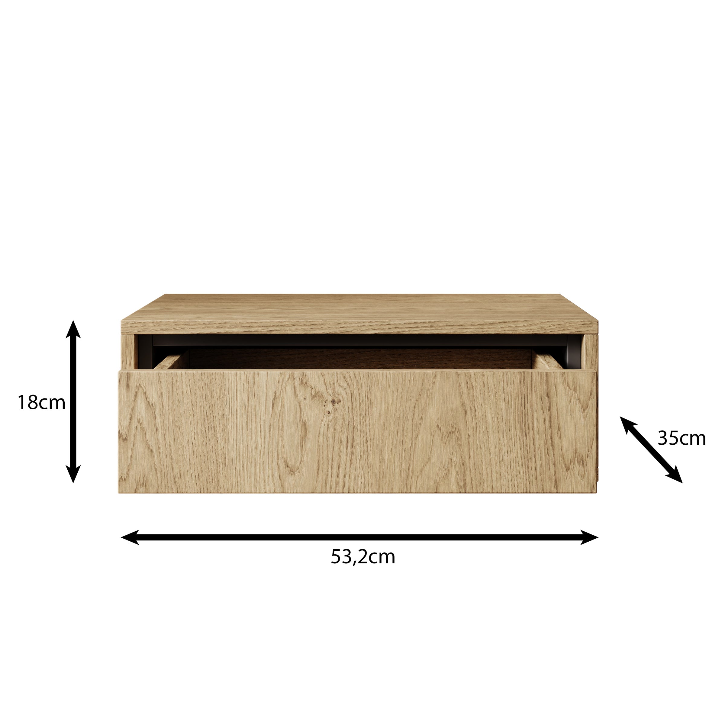 Drenn - Kaptafel - Licht eikenpatroom - 53x35x18 cm