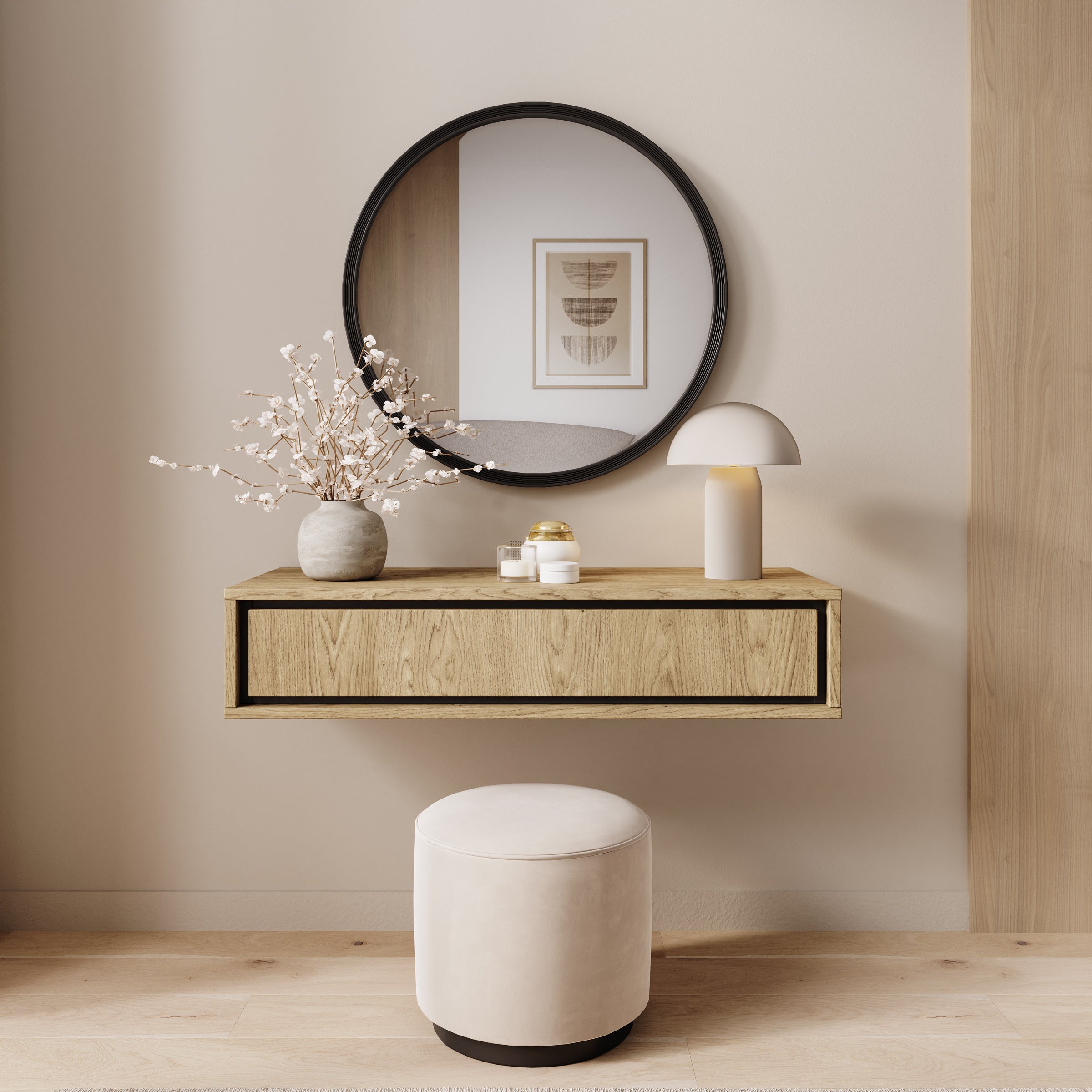 Drenn - Kaptafel - Licht eikenpatroom - 85x35x18 cm