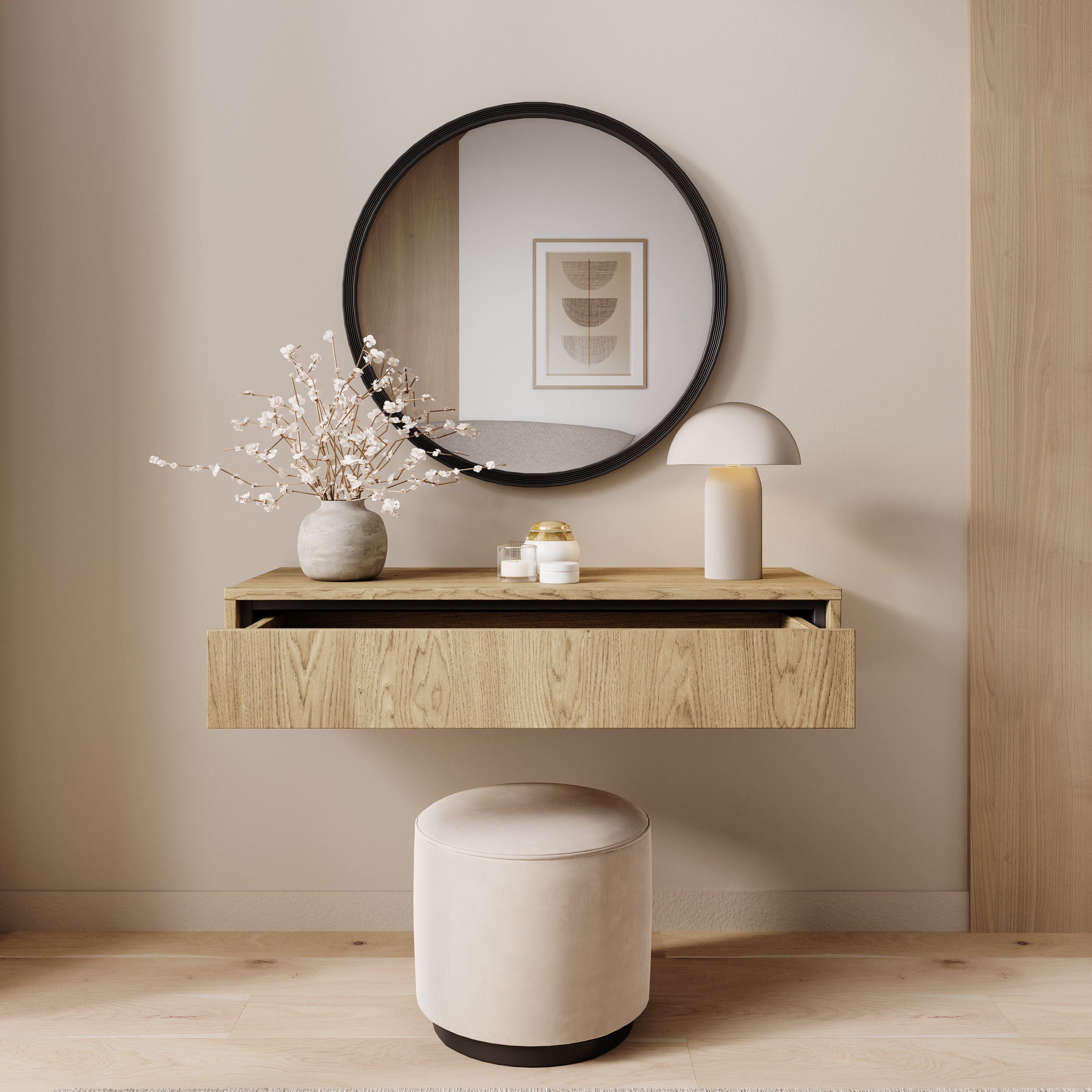 Drenn - Kaptafel - Licht eikenpatroom - 85x35x18 cm