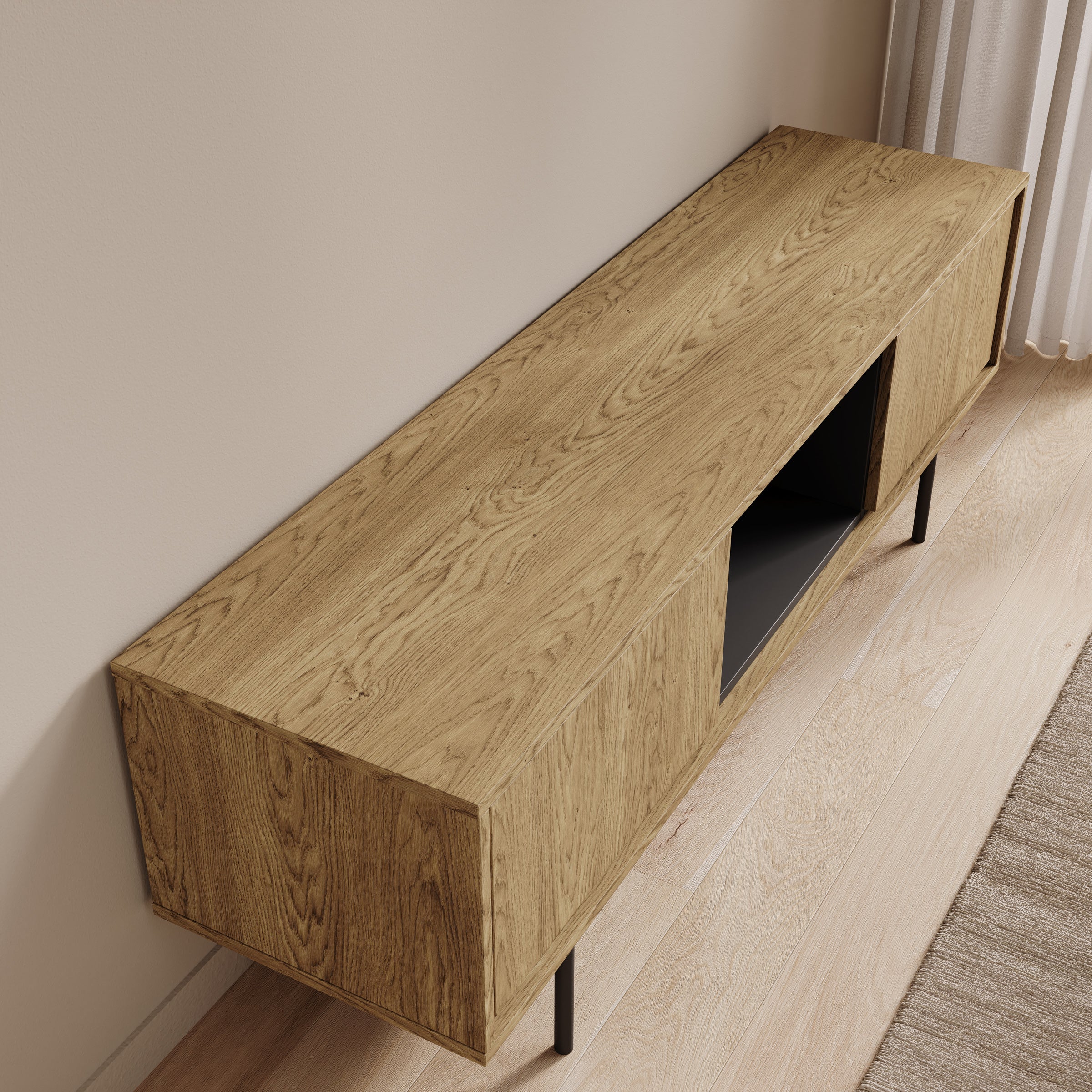 Drenn - TV-Meubel - Licht eikenpatroom - 150x38x52 cm