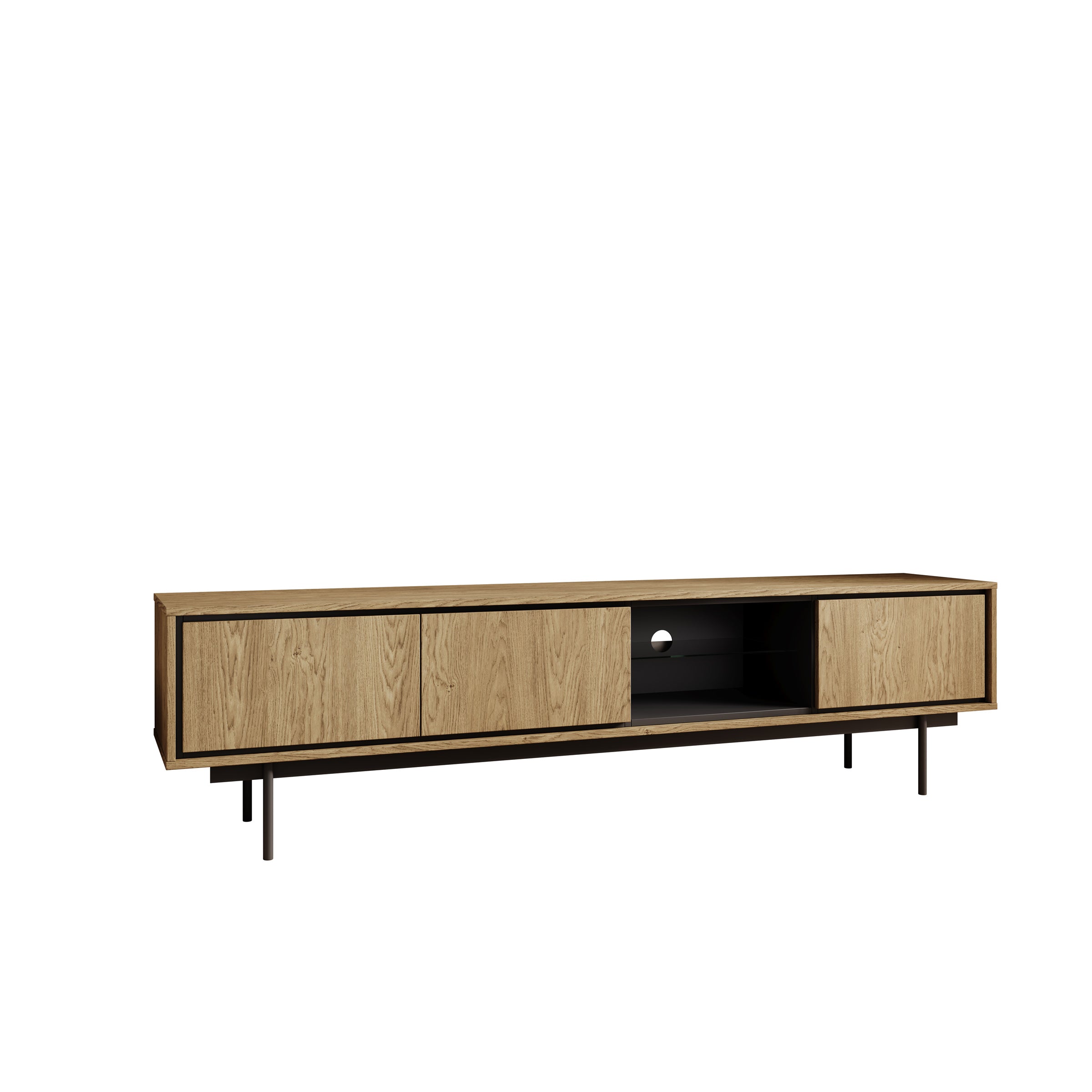 Drenn - TV-Meubel - Licht eikenpatroom - 198x38x52 cm