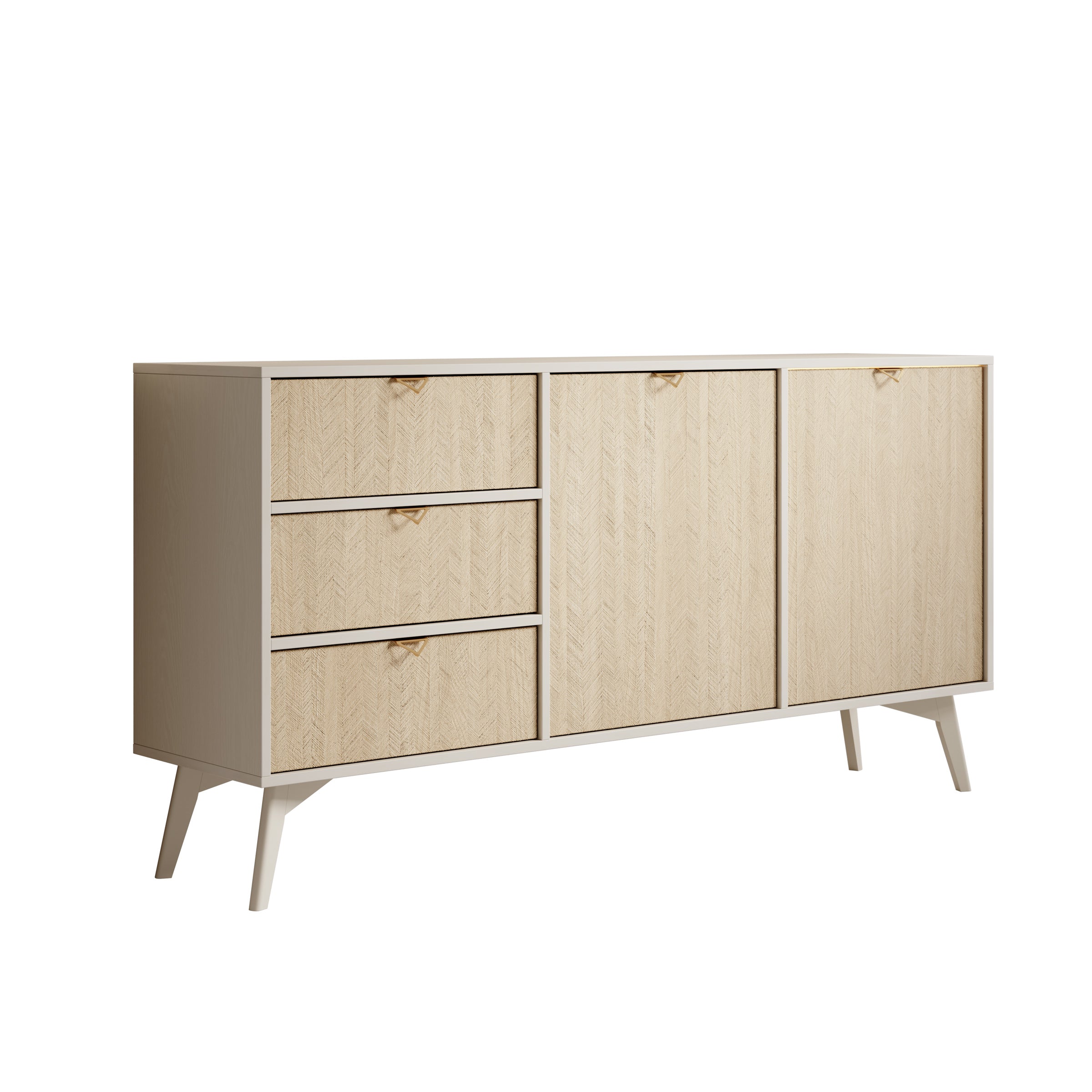 Essence - Dressoir - Beige/licht eiken - 158x38x81 cm