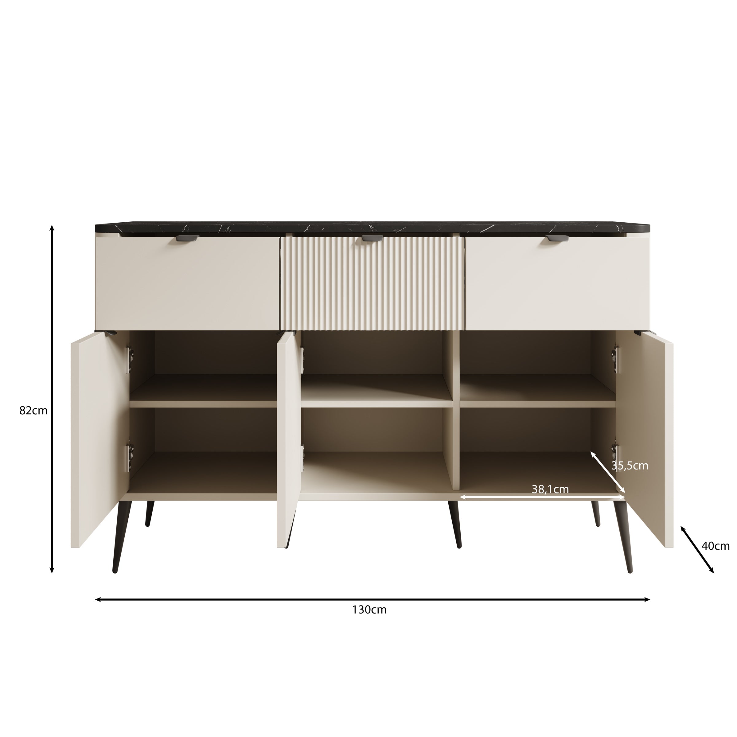 Mace - Dressoir - Beige - 130x40x82 cm