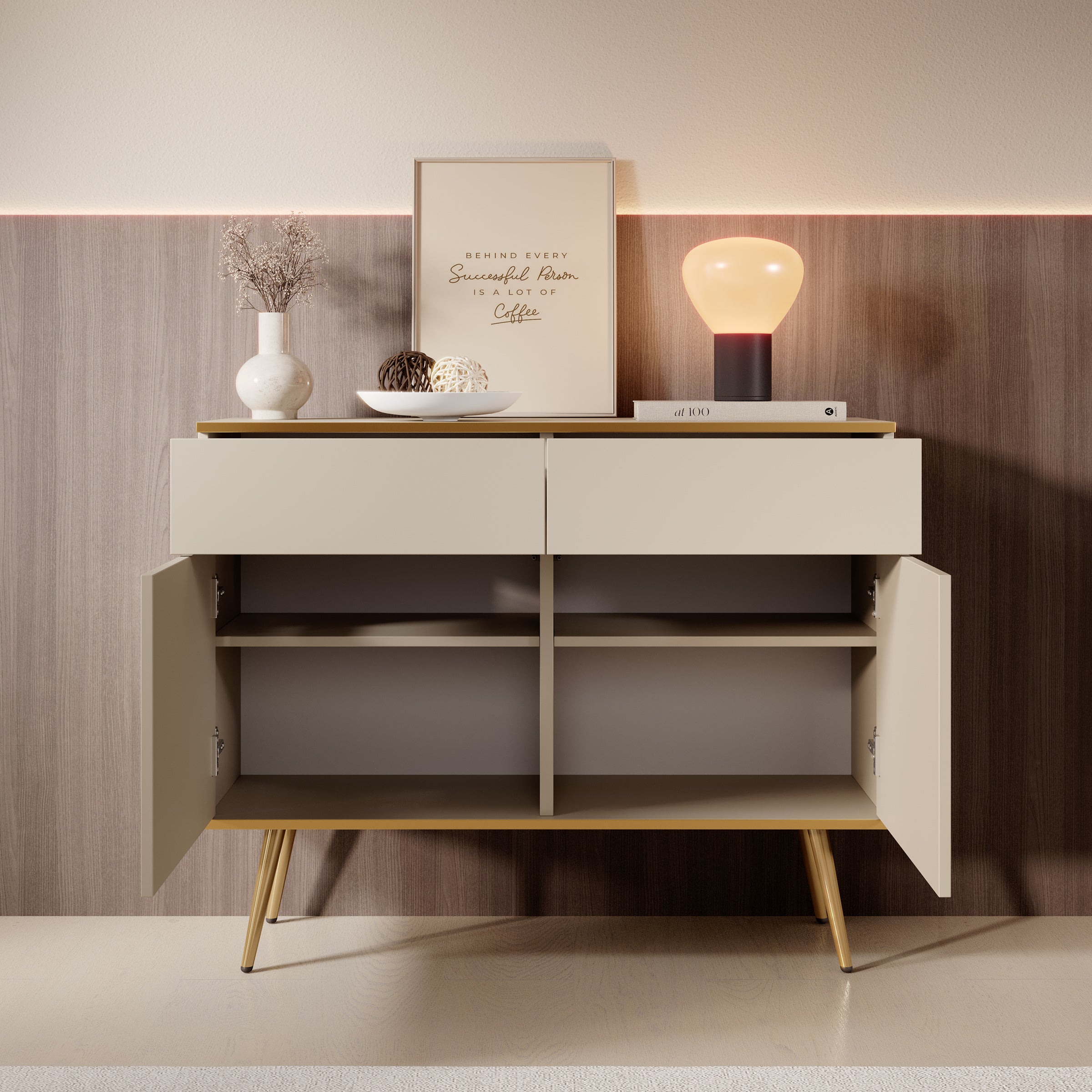 Orleans - Dressoir - Beige - 107x39x85 cm