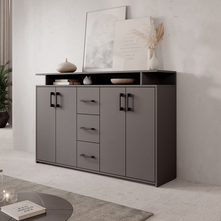 Duna - Dressoir - Antraciet - 139x34x90 cm