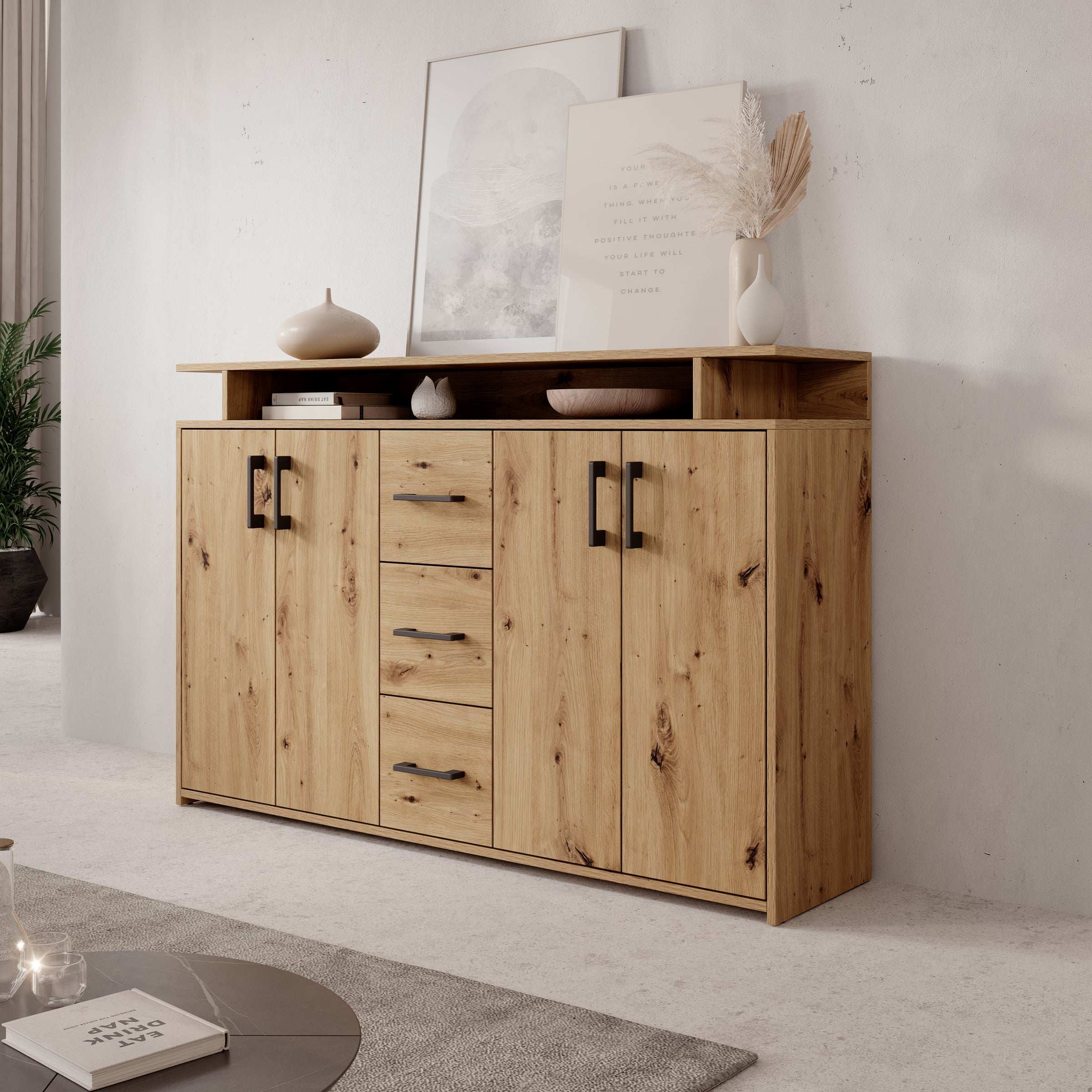 Duna - Dressoir - Eikenpatroon - 139x34x90 cm