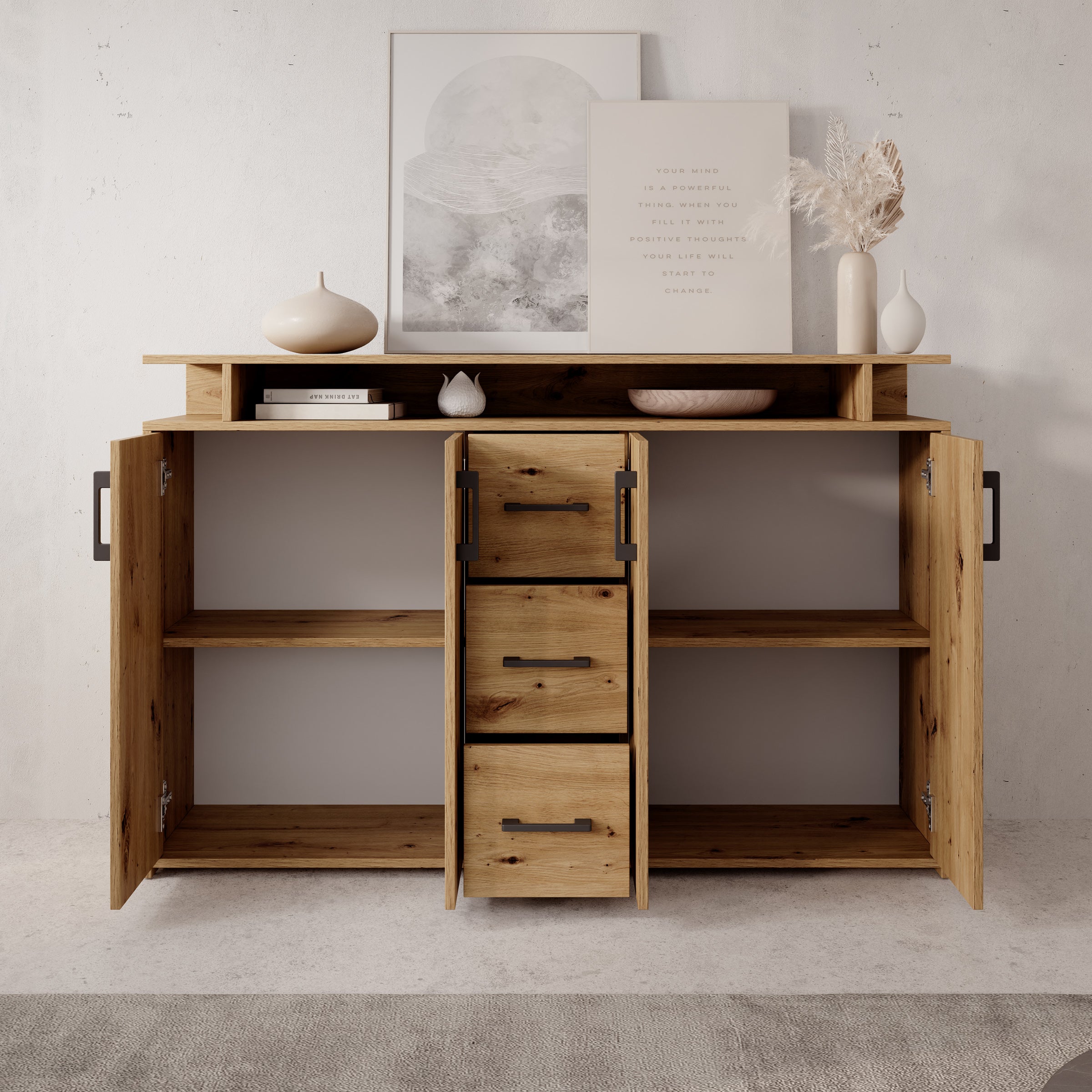 Duna - Dressoir - Eikenpatroon - 139x34x90 cm