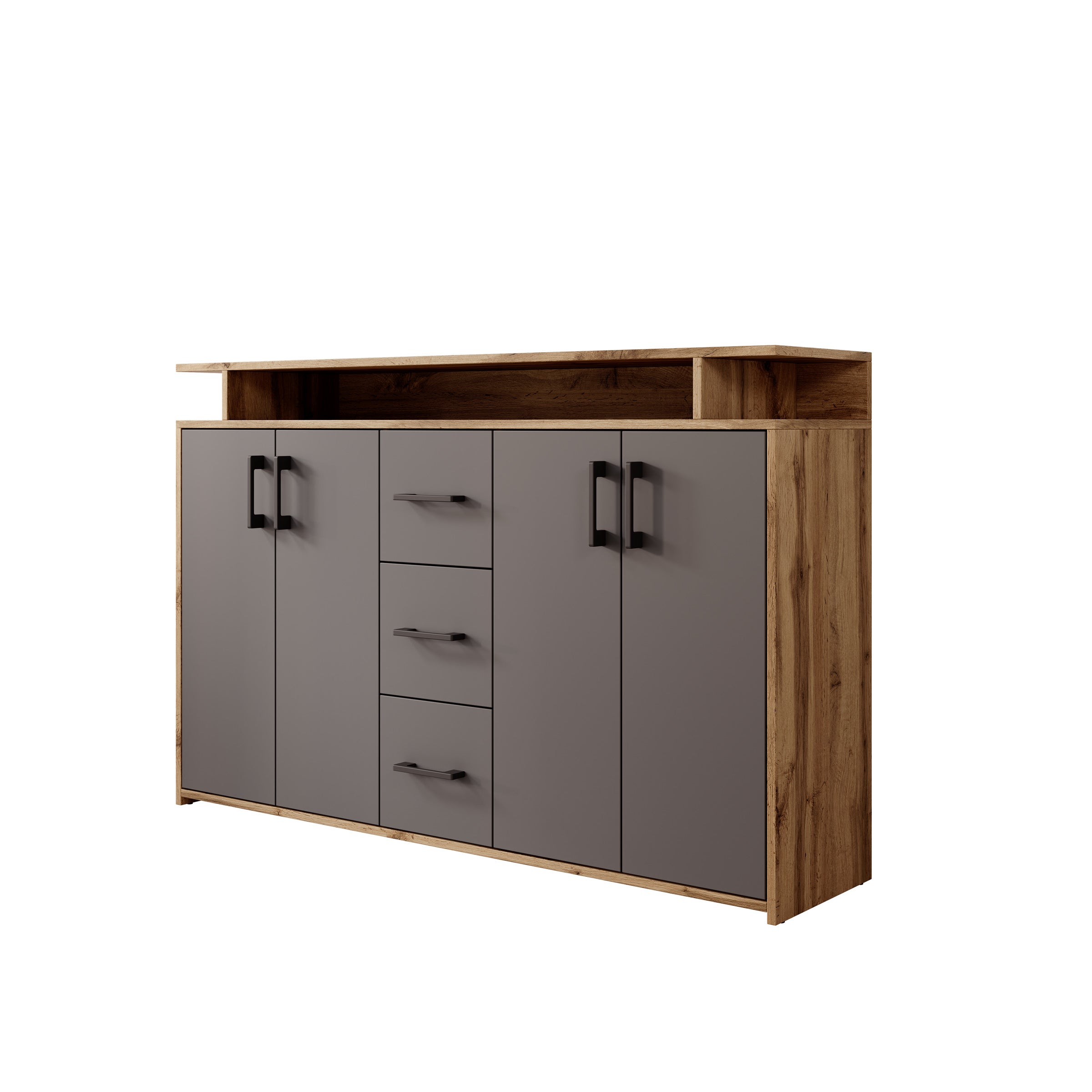 Duna - Dressoir - Eikenpatroon/Antraciet - 139x34x90 cm