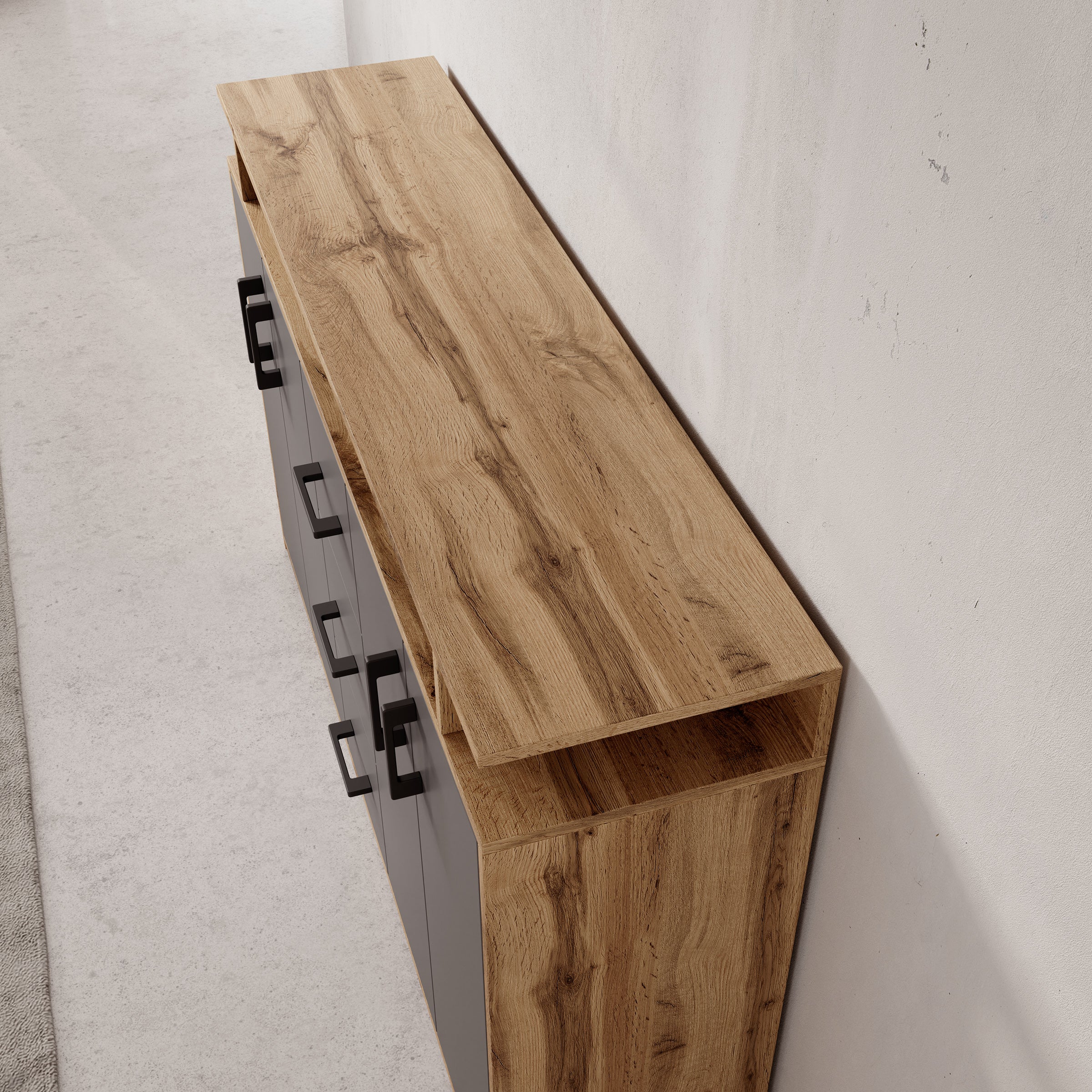 Duna - Dressoir - Eikenpatroon/Antraciet - 139x34x90 cm