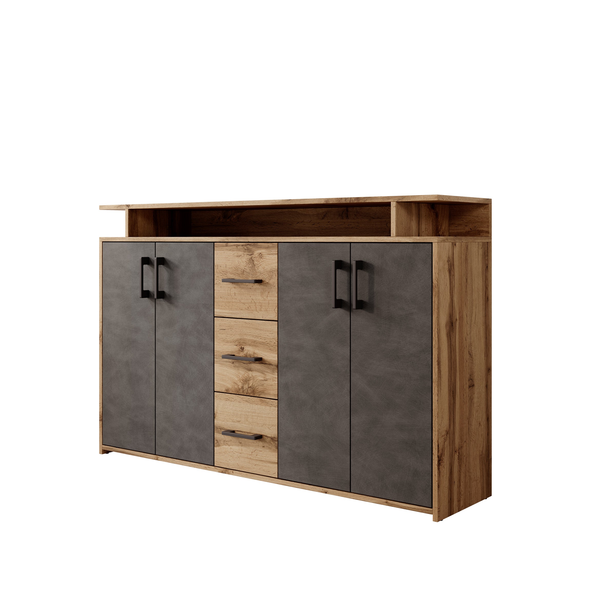 Duna - Dressoir - Eikenpatroon/Grijs - 139x34x90 cm