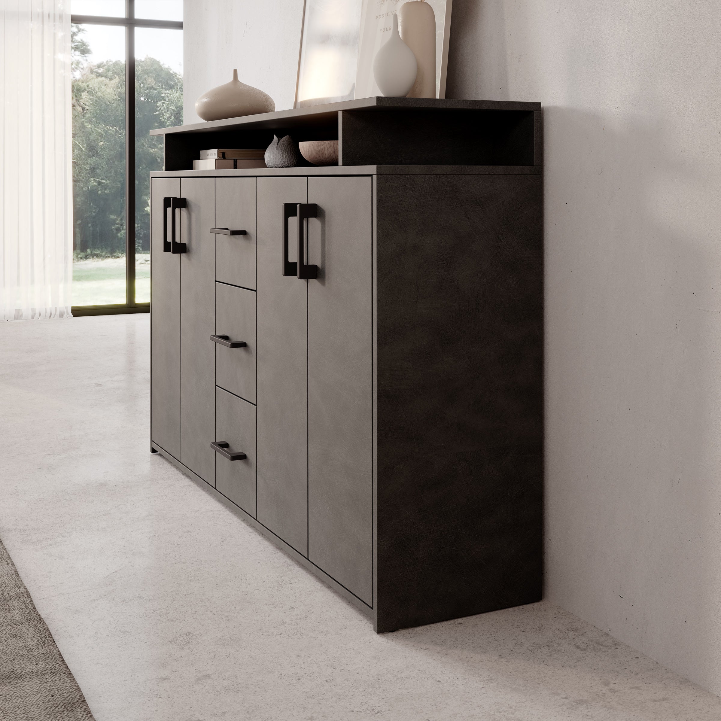 Duna - Dressoir - Grijs - 139x34x90 cm