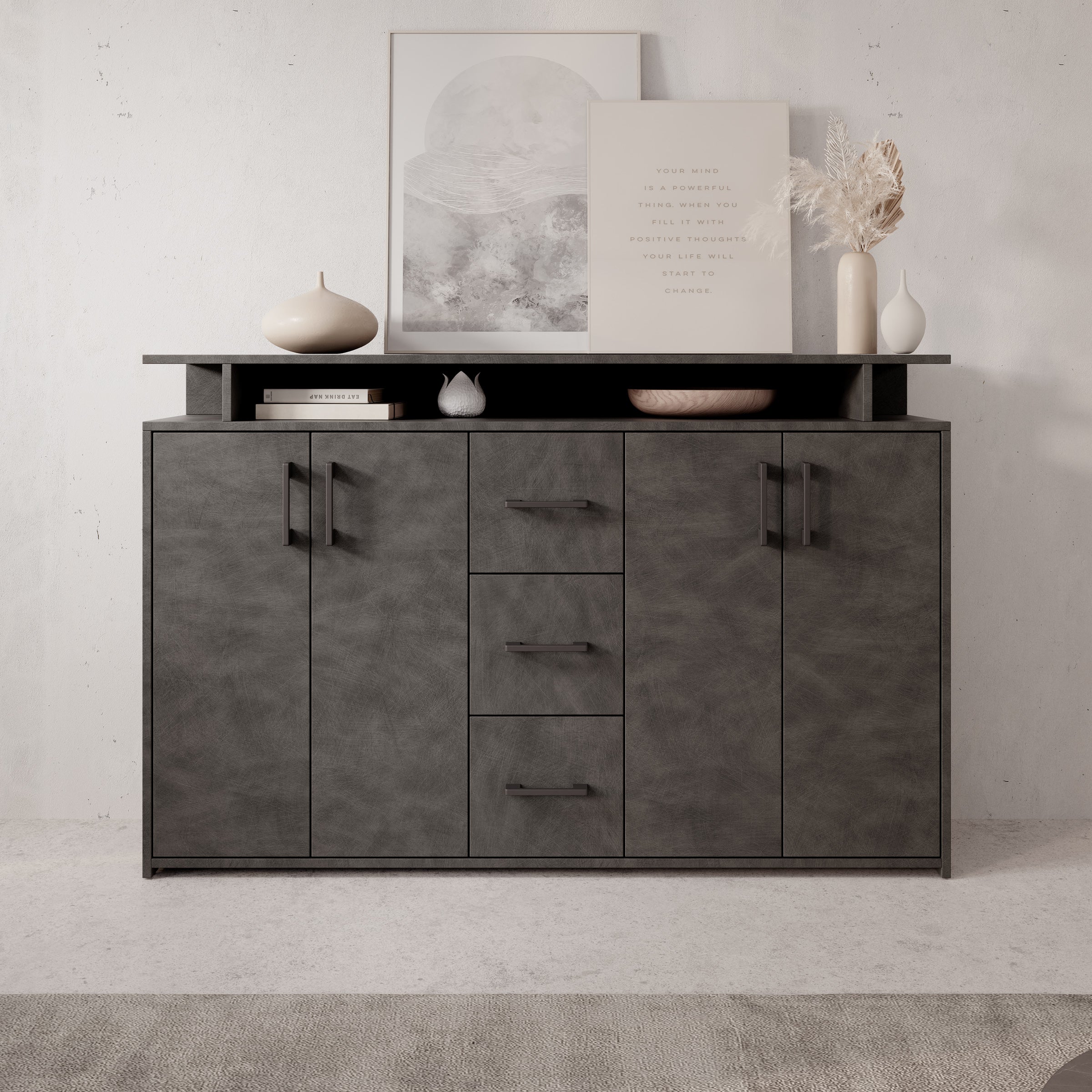 Duna - Dressoir - Grijs - 139x34x90 cm