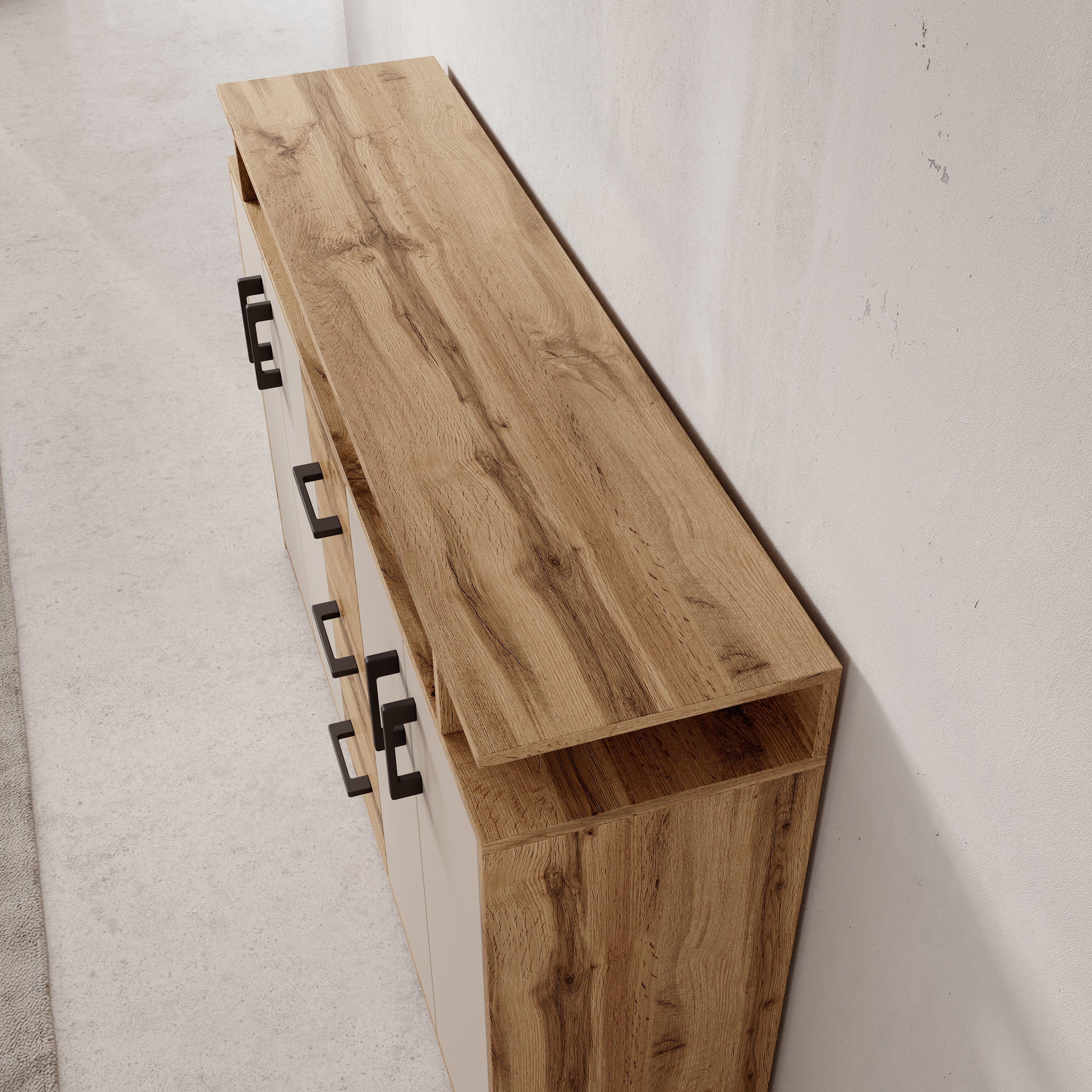 Duna 2 - Dressoir - Eikenpatroon/Beige - 139x34x90 cm
