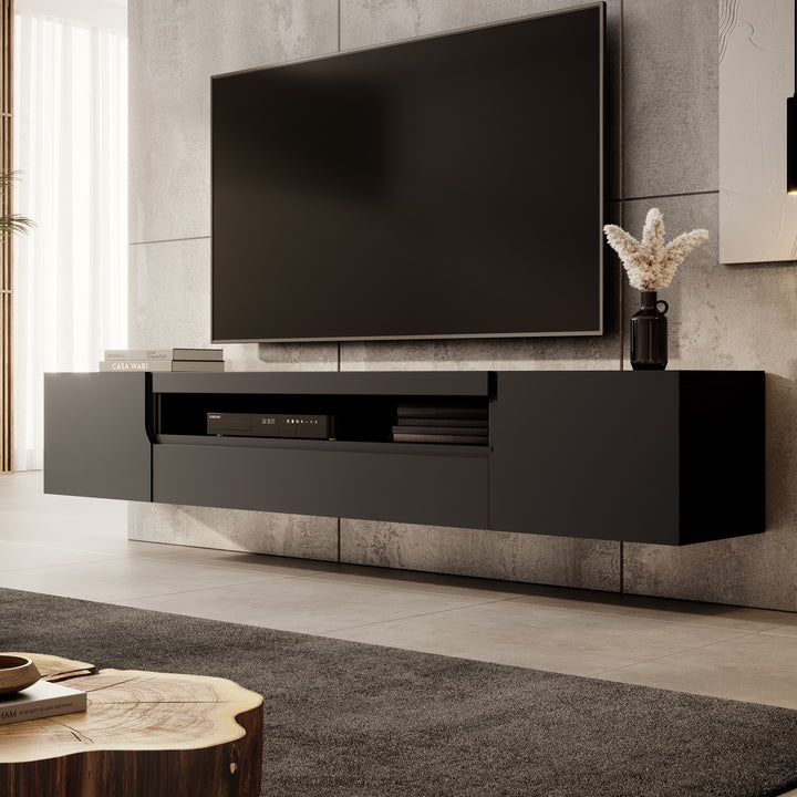 Dylan - TV-Meubel - Mat zwart - 200x37x36 cm