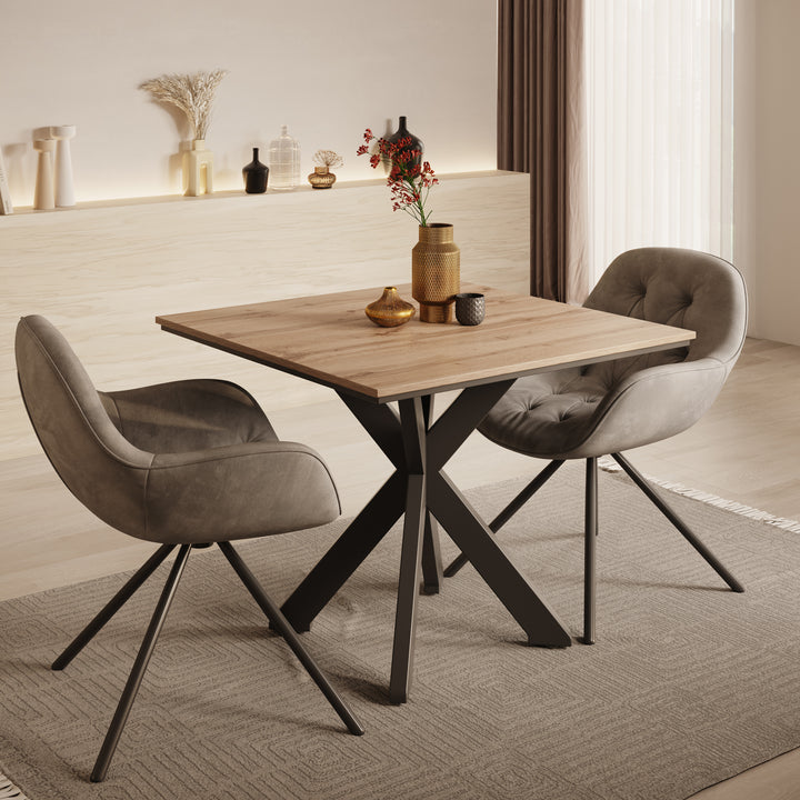 Pacey - Eetkamertafel - Eiken - 90x90x74 cm