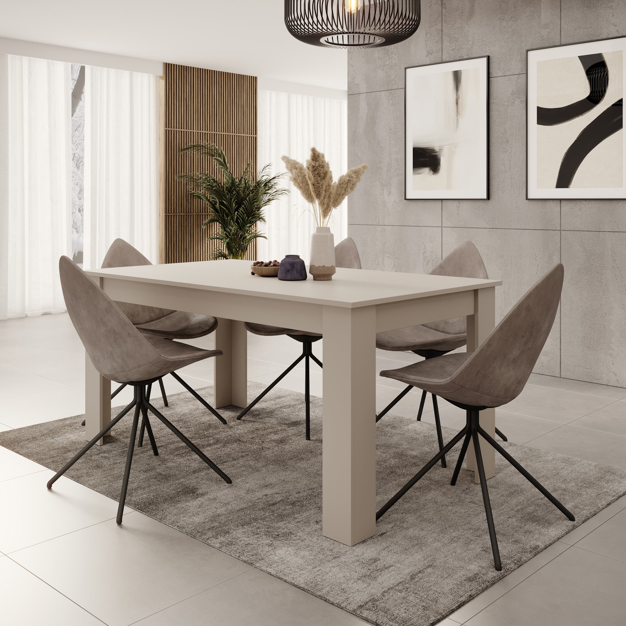 Uverta - Eetkamertafel - Beige - 166x88x75 cm