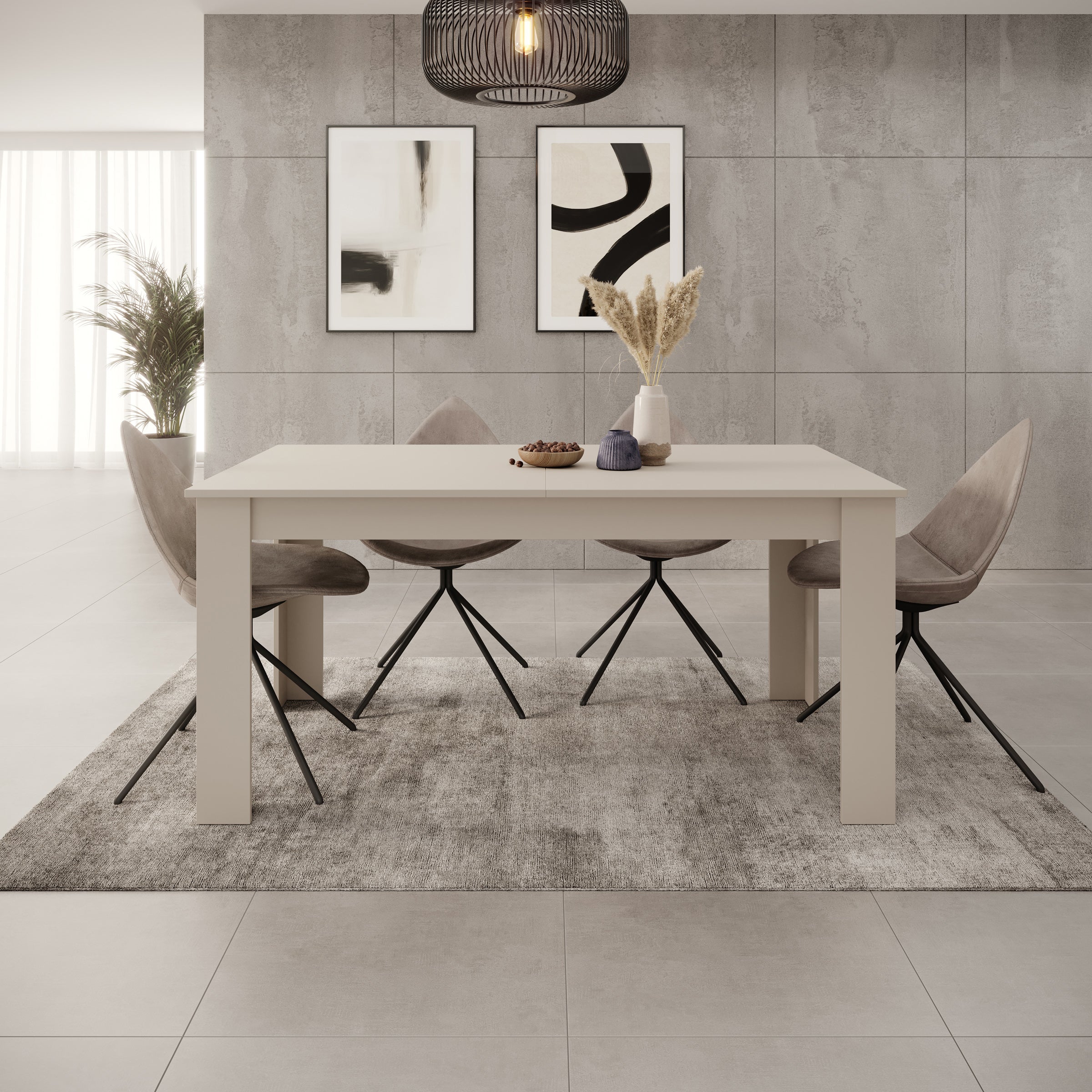 Uverta - Eetkamertafel - Beige - 166x88x75 cm