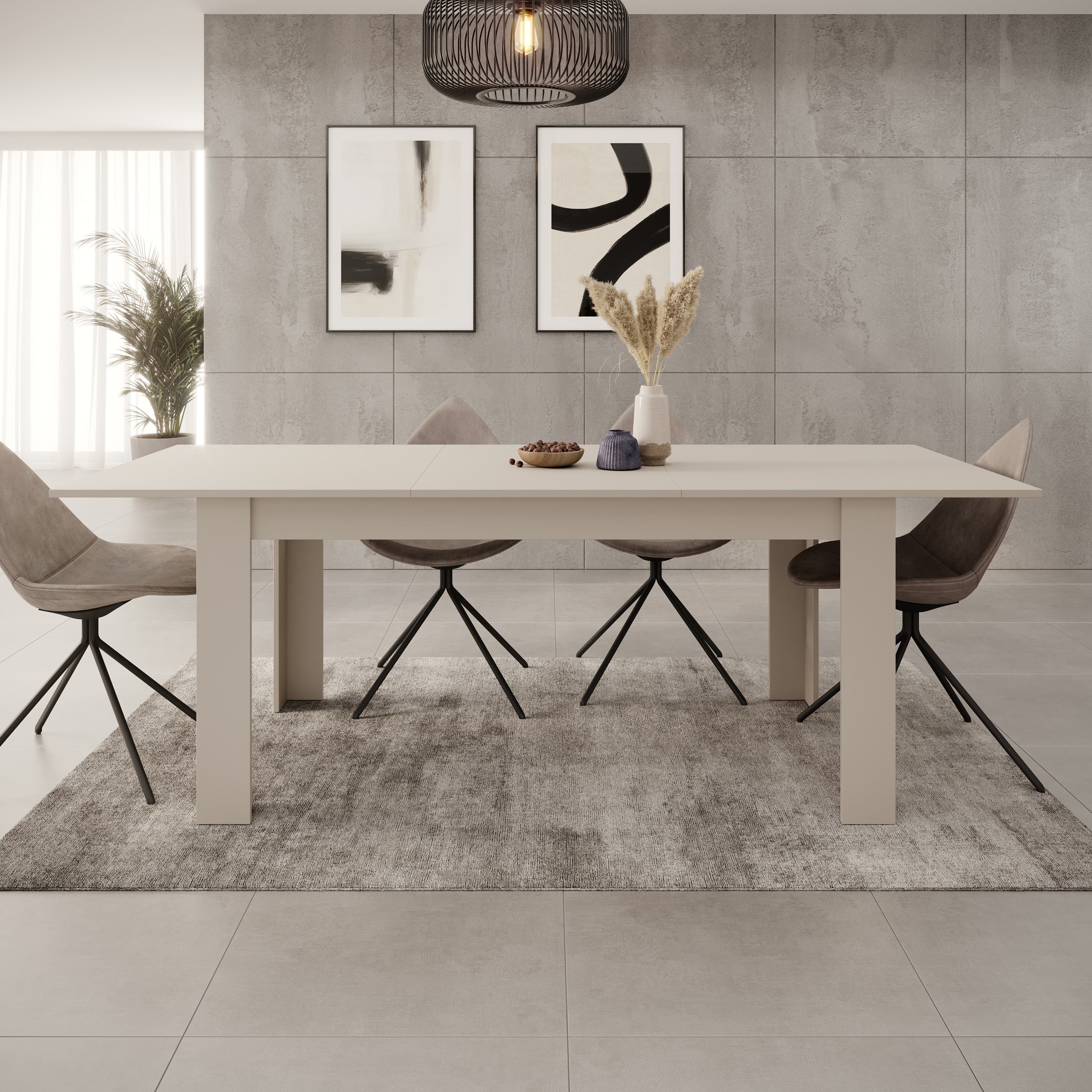 Uverta - Eetkamertafel - Beige - 166x88x75 cm