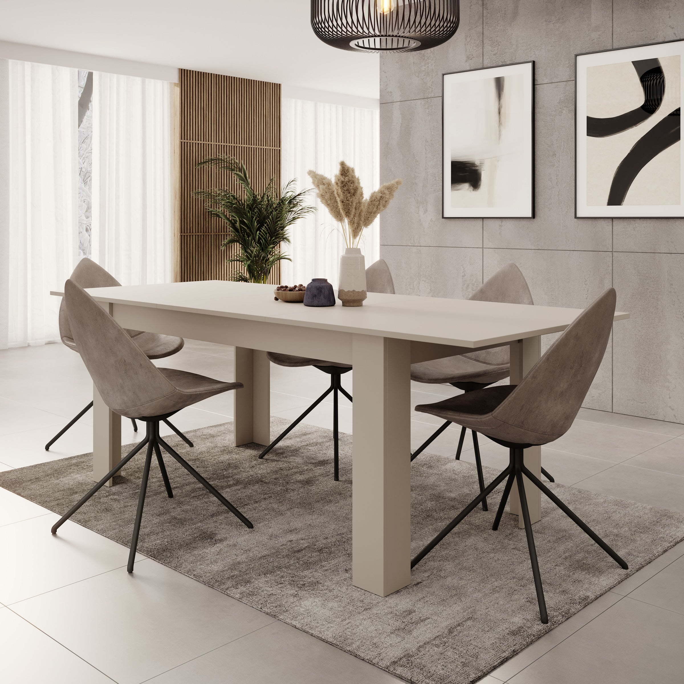Uverta - Eetkamertafel - Beige - 166x88x75 cm