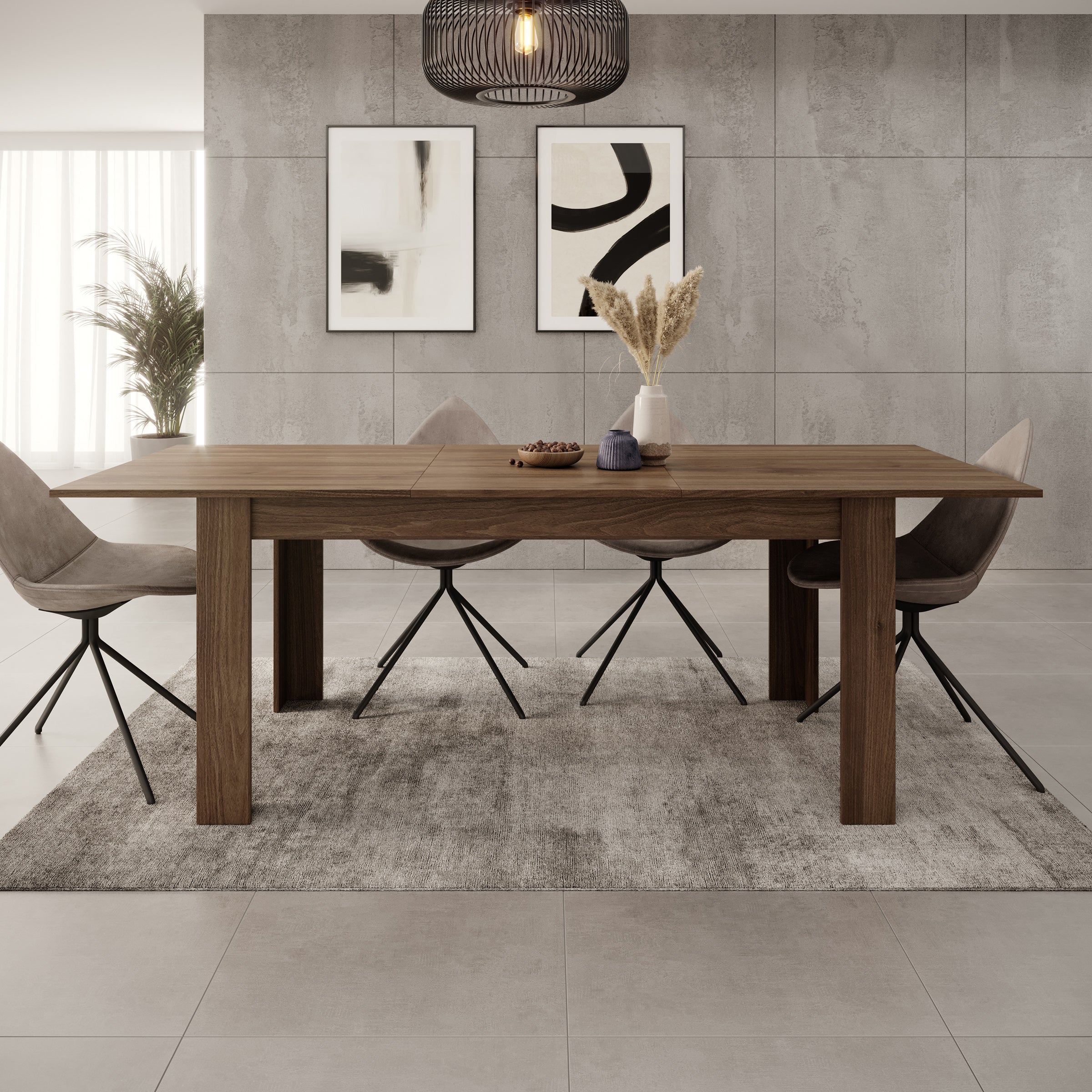 Uverta - Eetkamertafel - Donker eiken - 166x88x75 cm