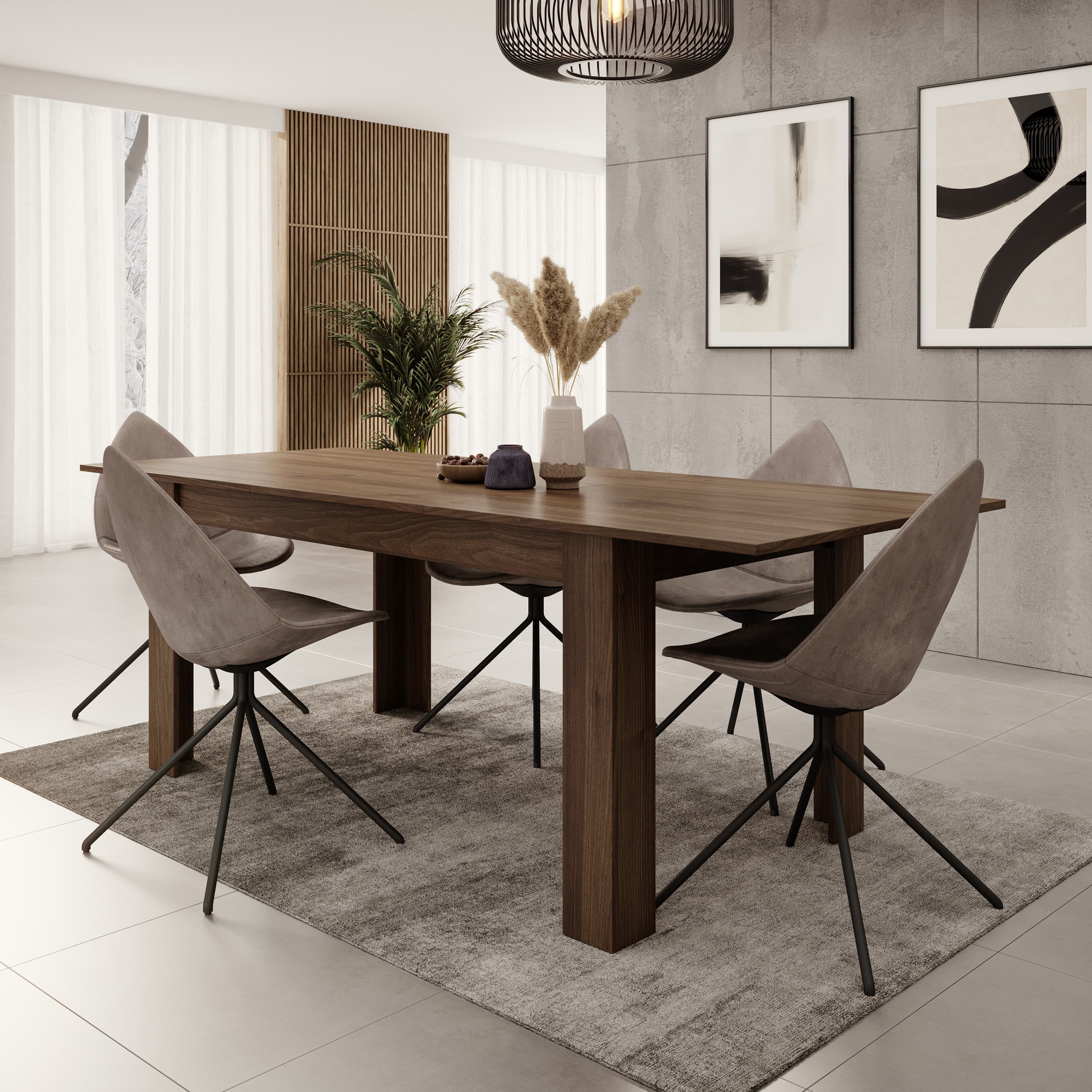 Uverta - Eetkamertafel - Donker eiken - 166x88x75 cm