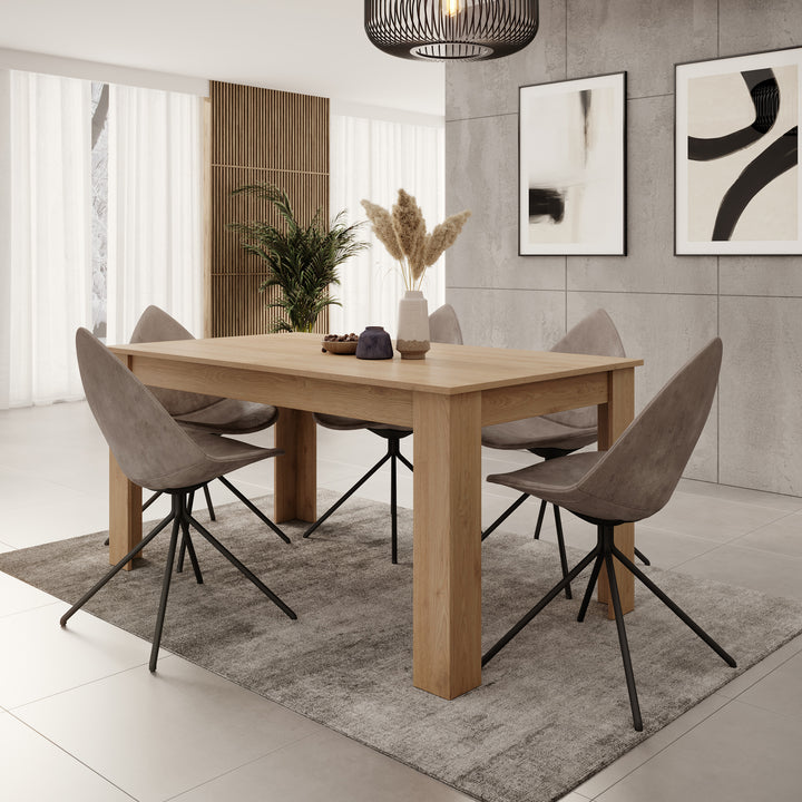 Uverta - Eetkamertafel - Licht eiken - 166x88x75 cm