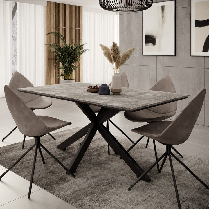 Eetkamertafel Wabe - Betonlook - 160x90x74 cm