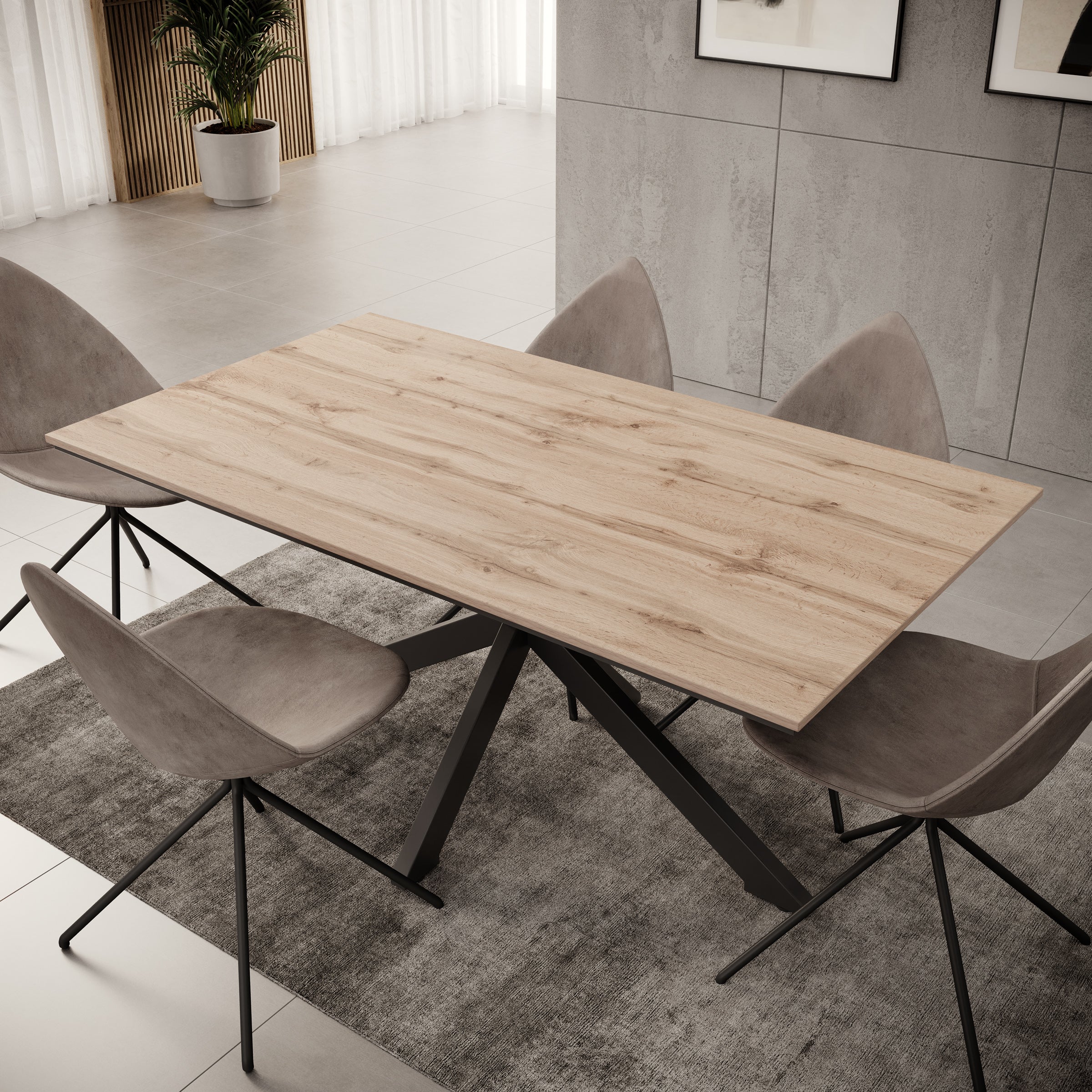 Eetkamertafel Wabe - Eiken - 160x90x74 cm