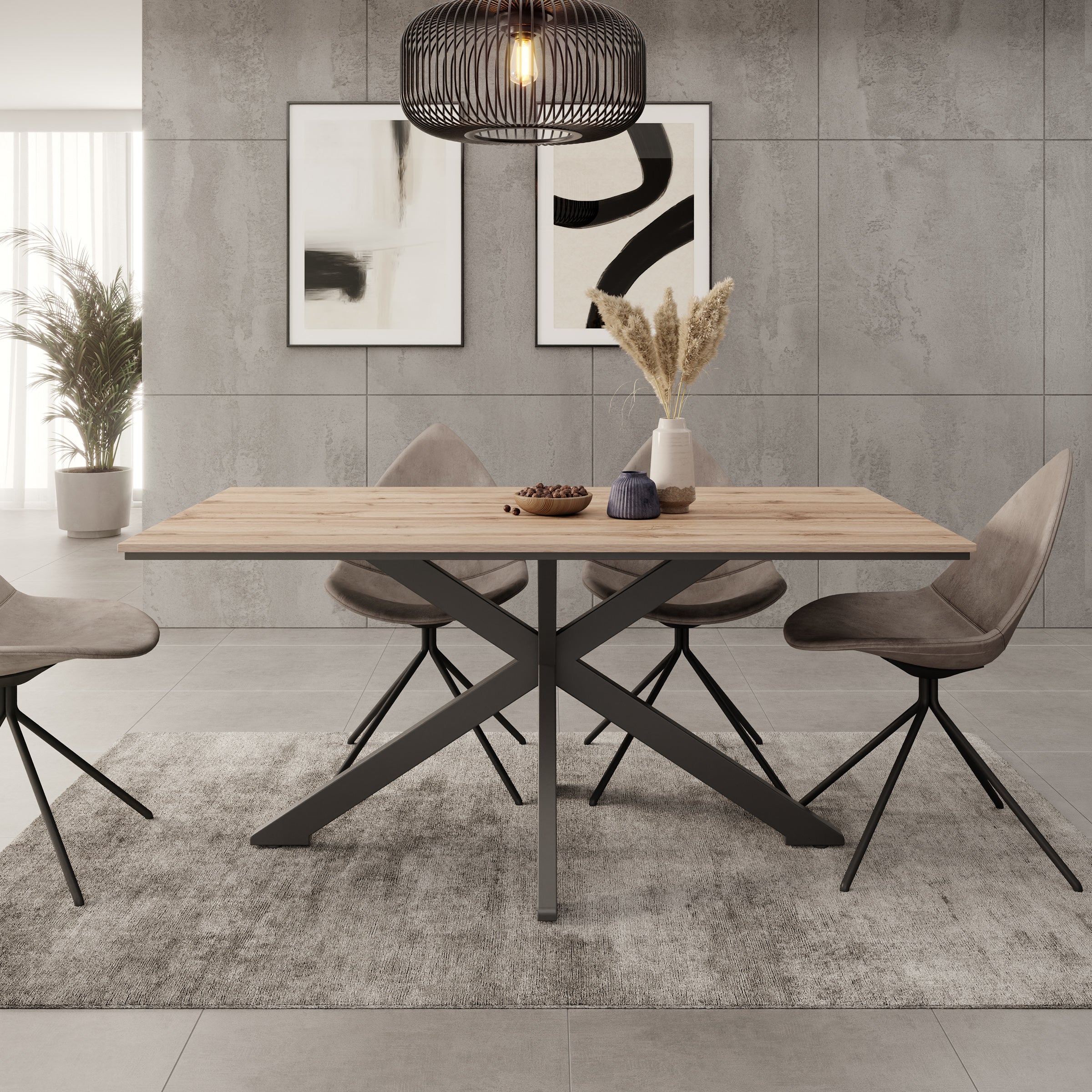 Eetkamertafel Wabe - Eiken - 160x90x74 cm
