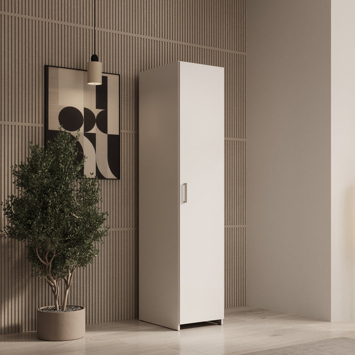 Elario - Kledingkast 1 deurs - Wit - 40x54x191 cm