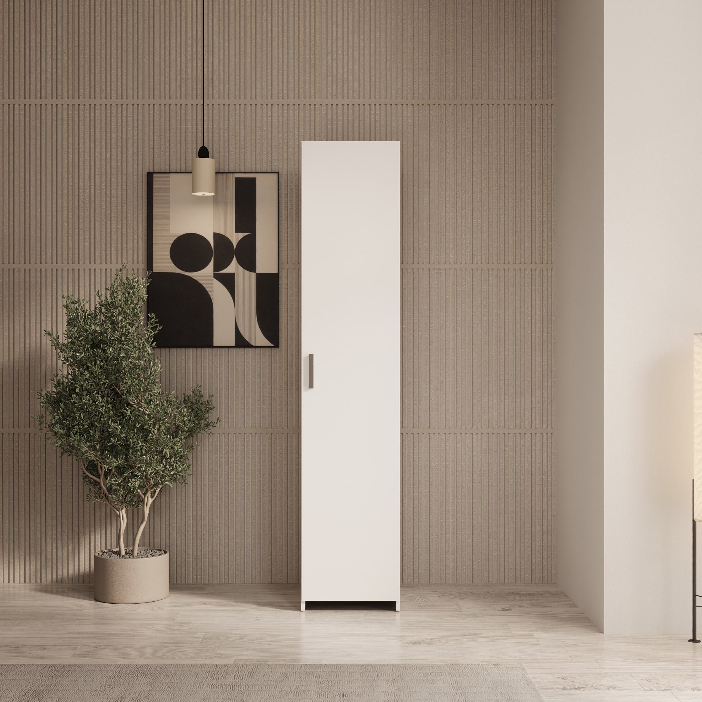 Elario - Kledingkast 1 deurs - Wit - 40x54x191 cm