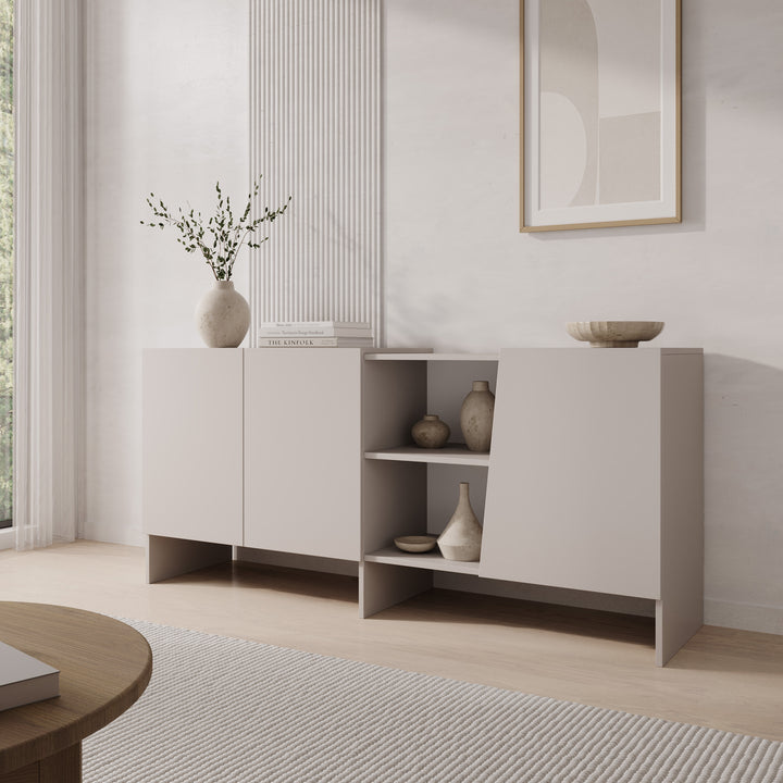 Eldric - Dressoir - Beige - 160x40x73 cm