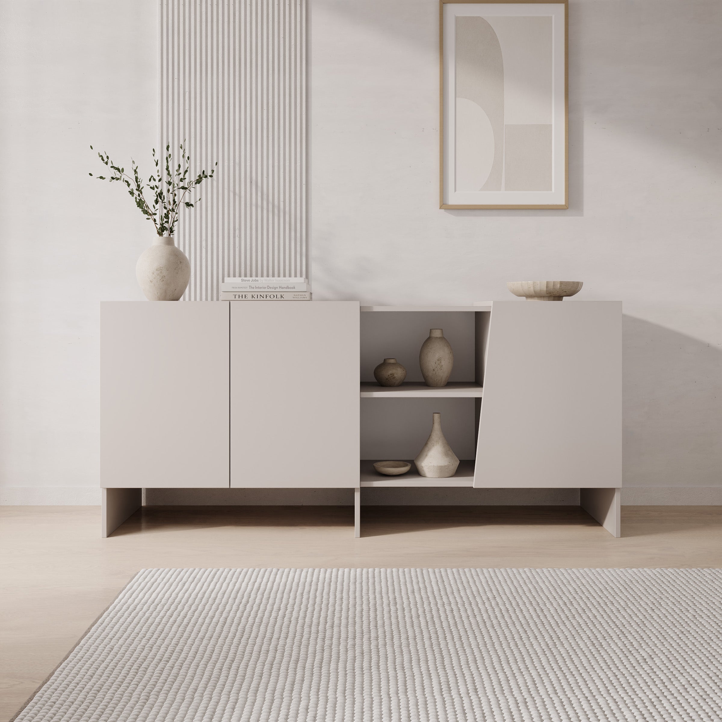Eldric - Dressoir - Beige - 160x40x73 cm