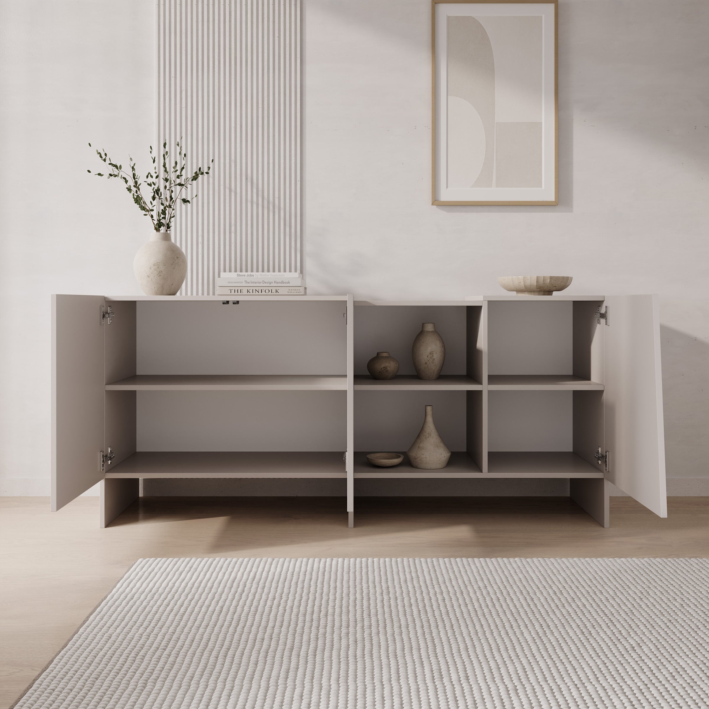 Eldric - Dressoir - Beige - 160x40x73 cm