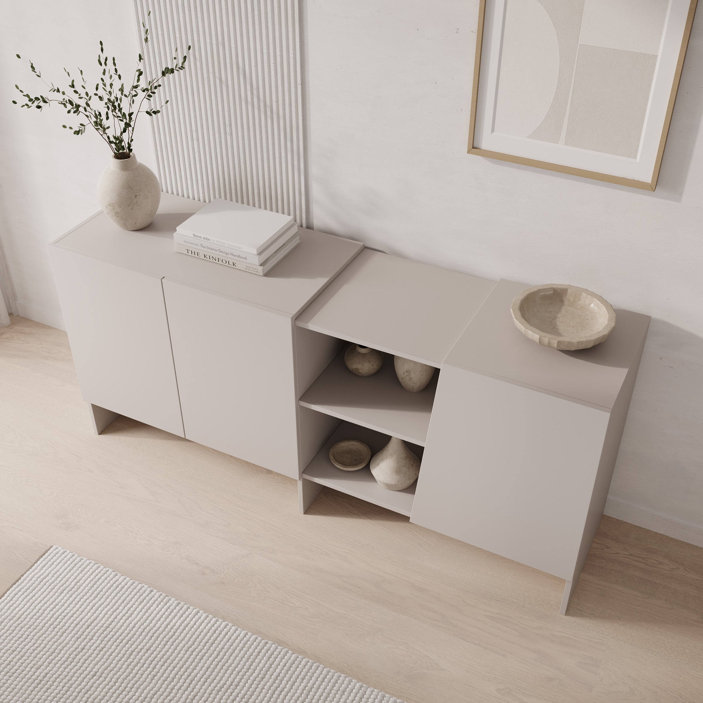 Eldric - Dressoir - Beige - 160x40x73 cm