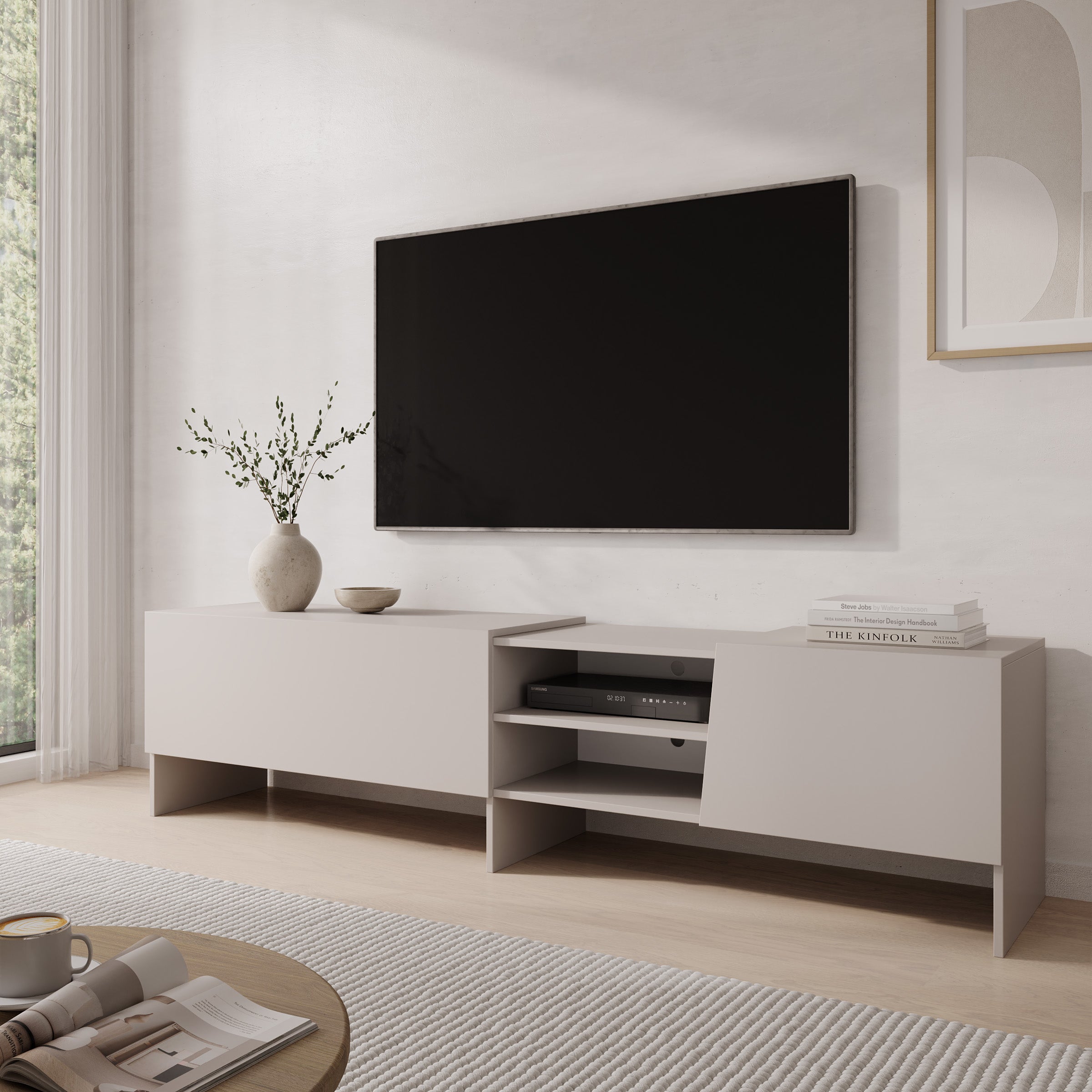 Eldric - TV-Meubel - Beige - 200x40x50 cm