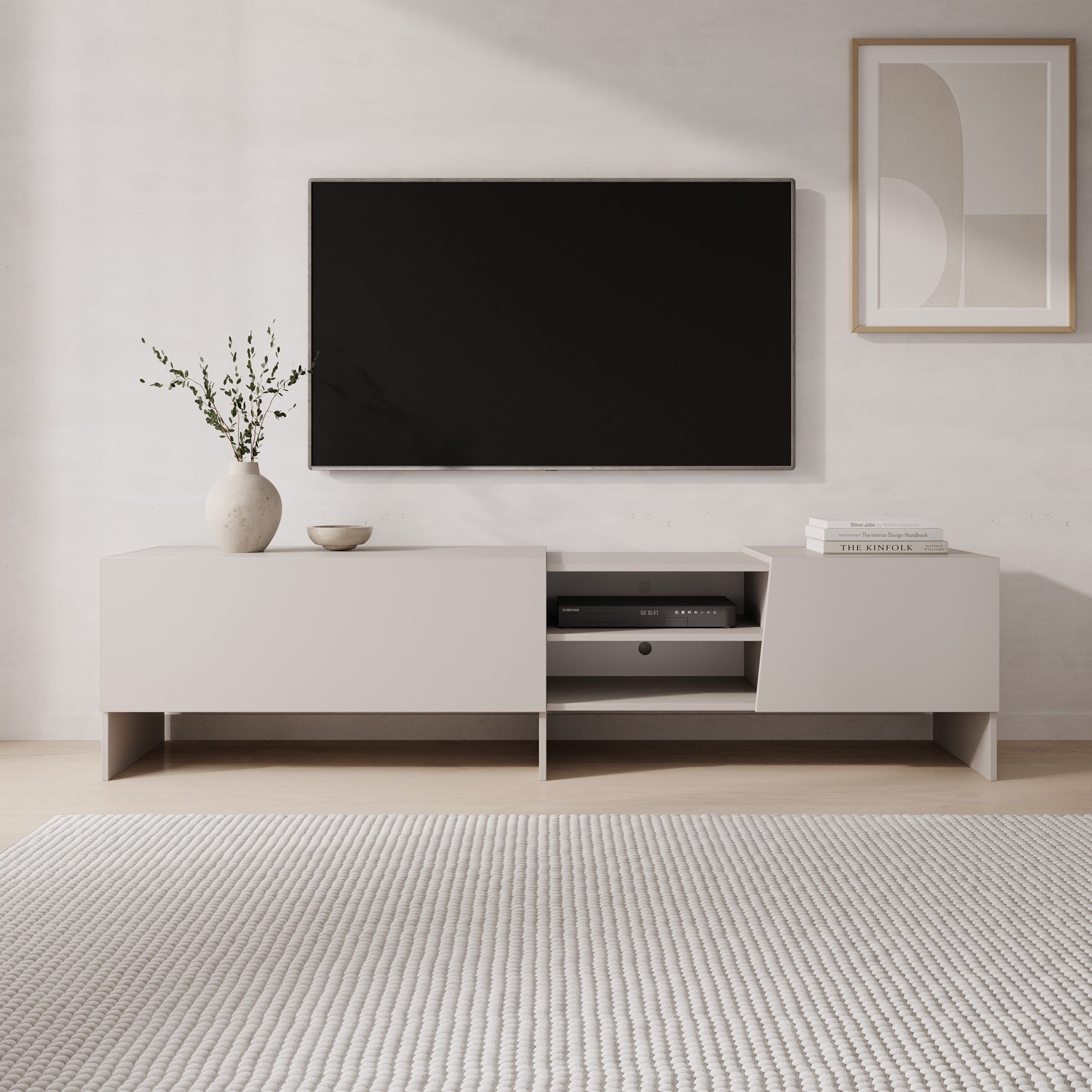 Eldric - TV-Meubel - Beige - 200x40x50 cm