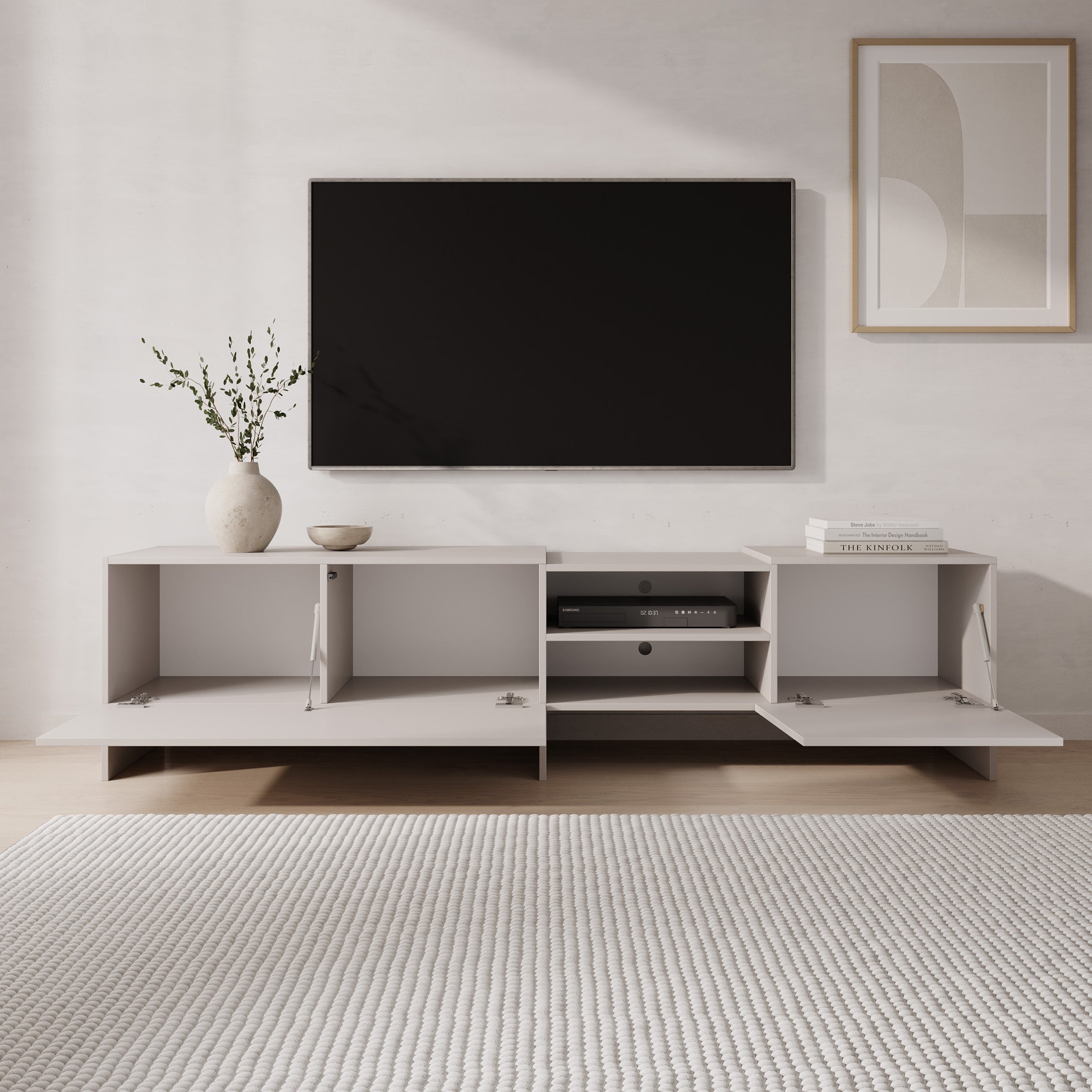 Eldric - TV-Meubel - Beige - 200x40x50 cm