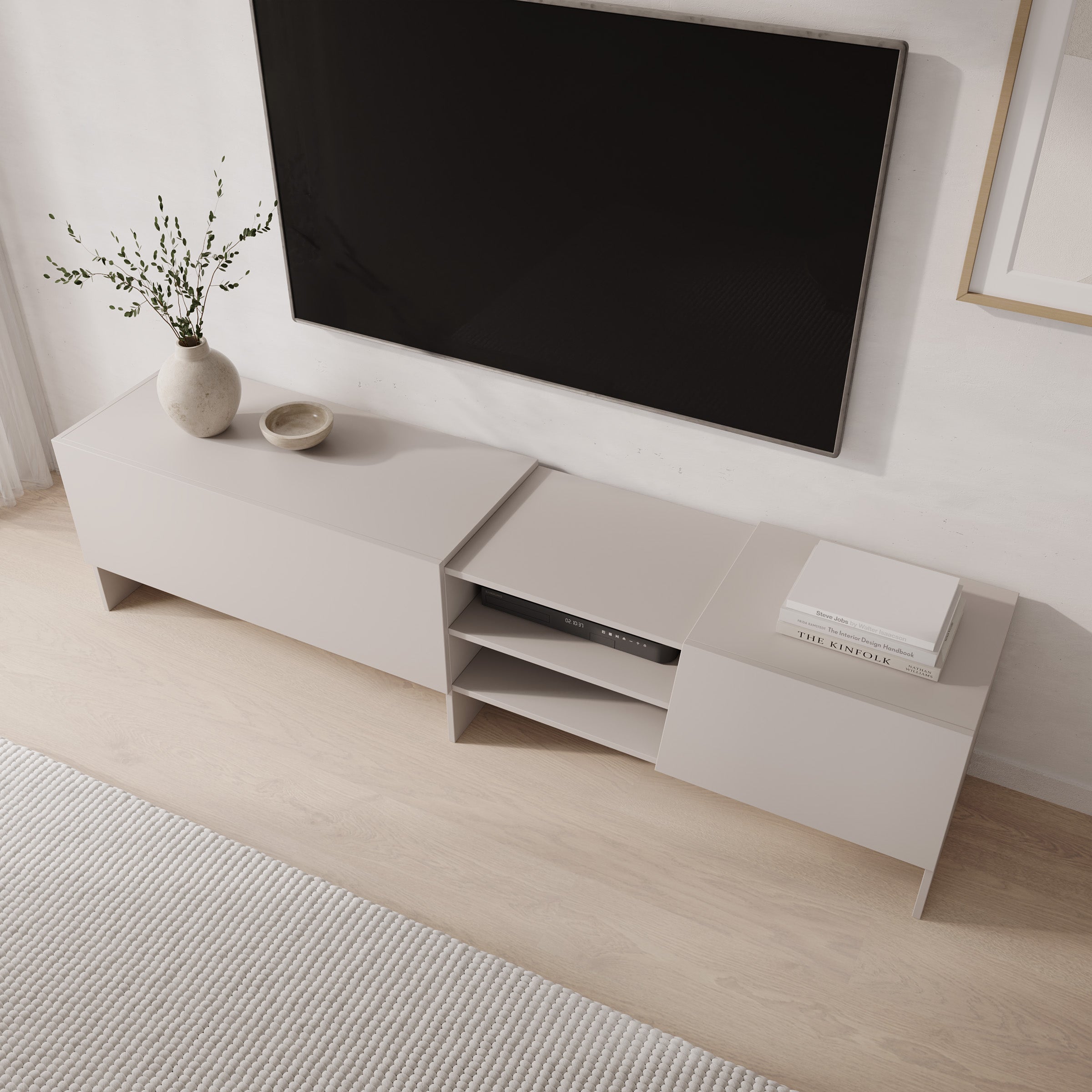 Eldric - TV-Meubel - Beige - 200x40x50 cm