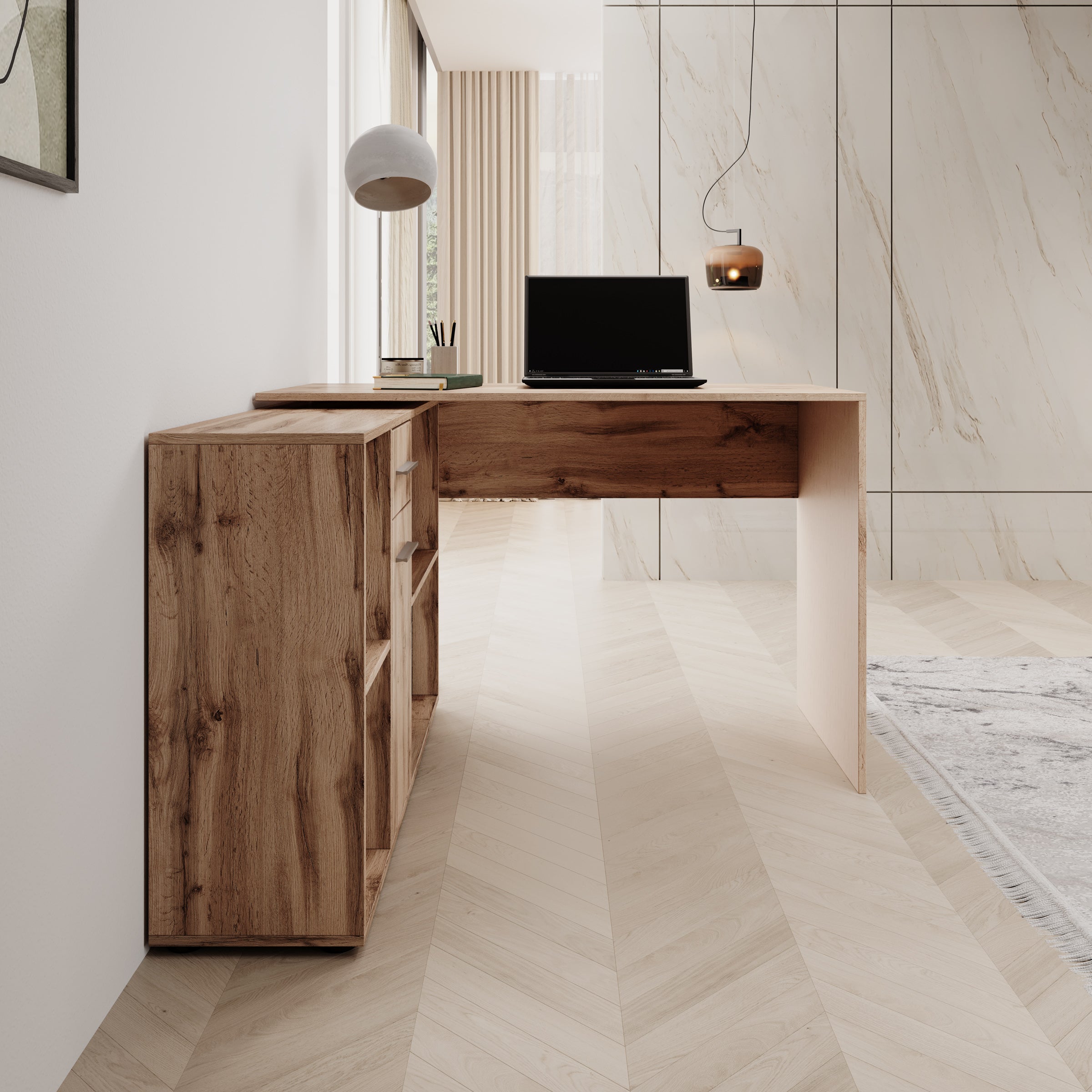 Elixir - Bureau - Eiken - 121x120x75 cm