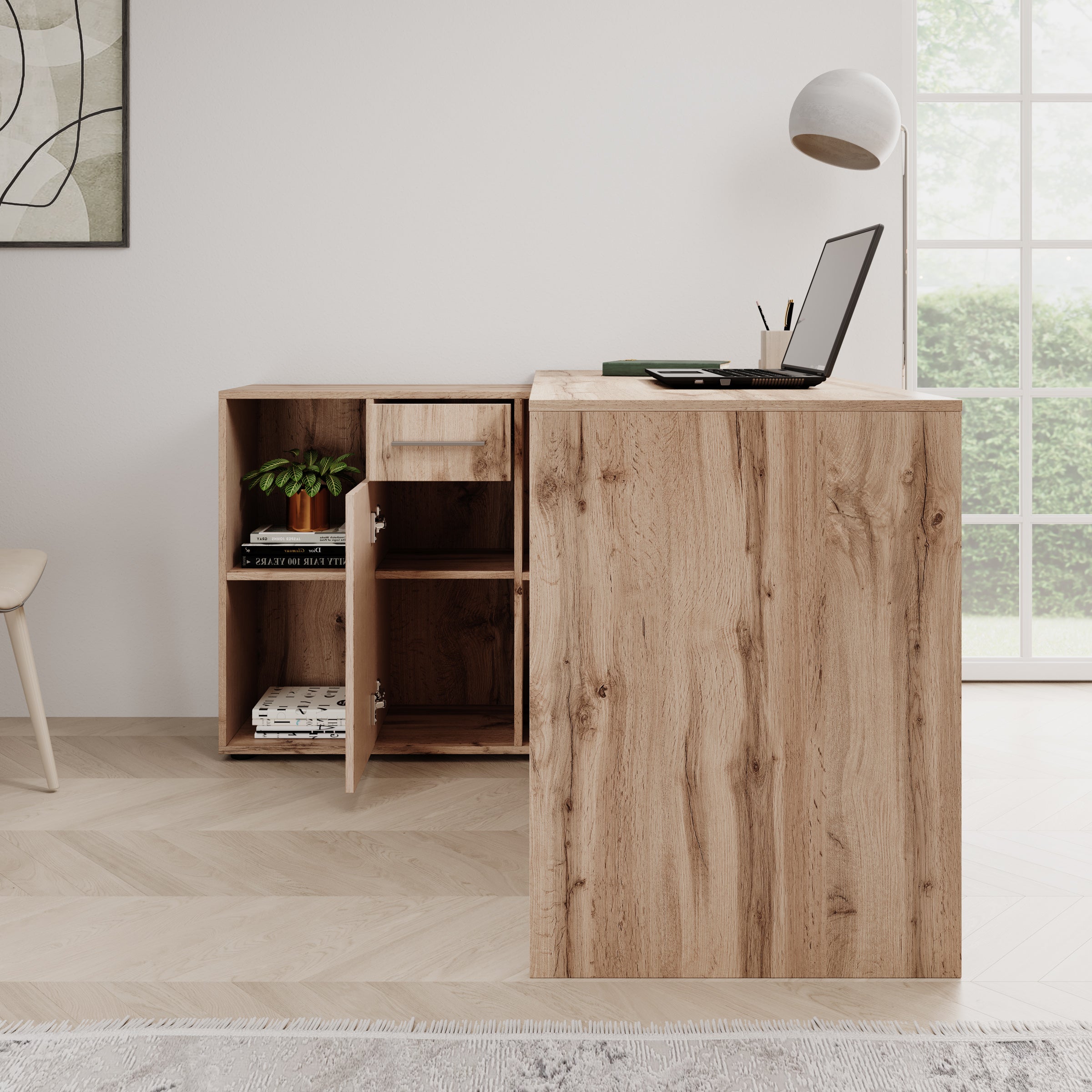 Elixir - Bureau - Eiken - 121x120x75 cm