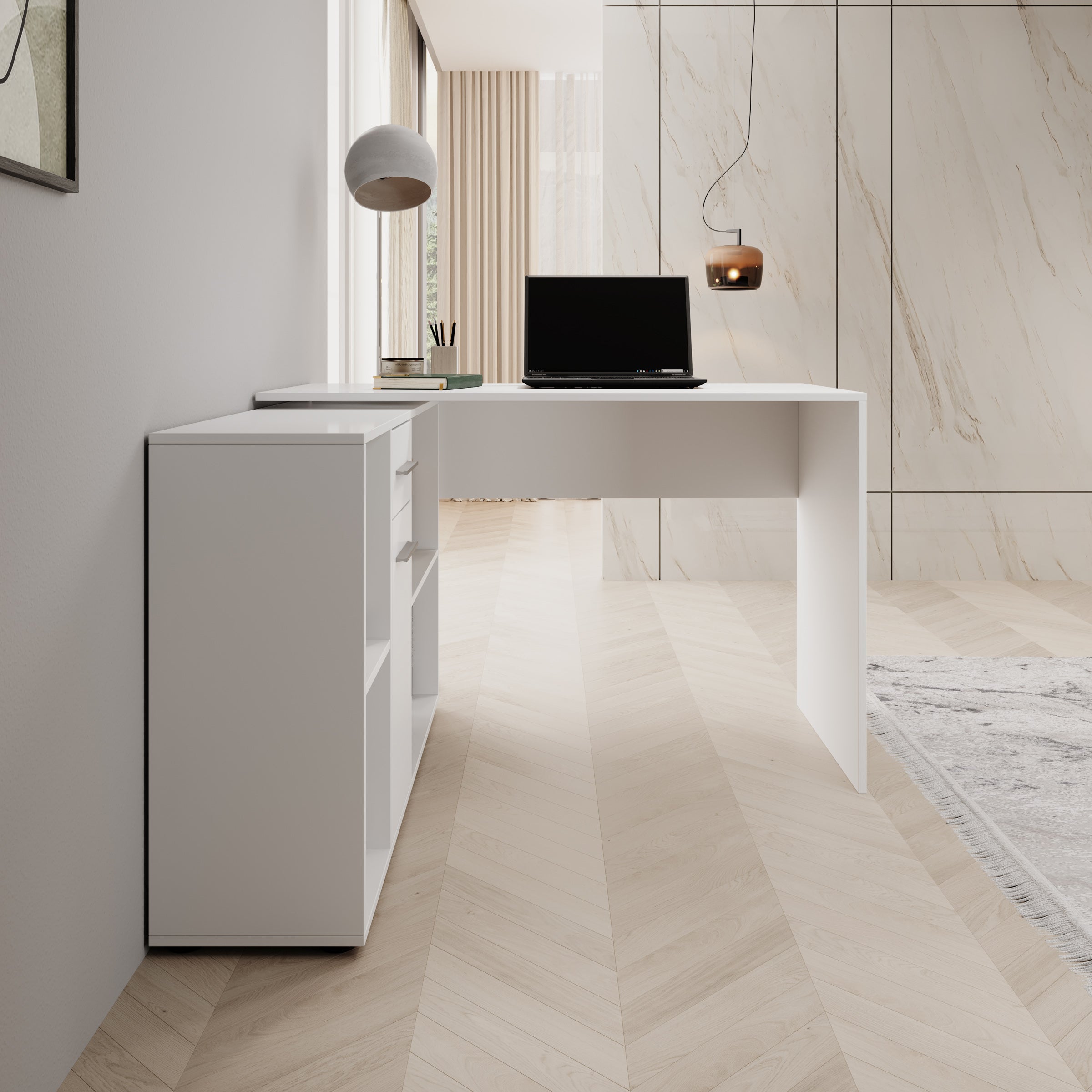 Elixir - Bureau - Wit - 121x120x75 cm