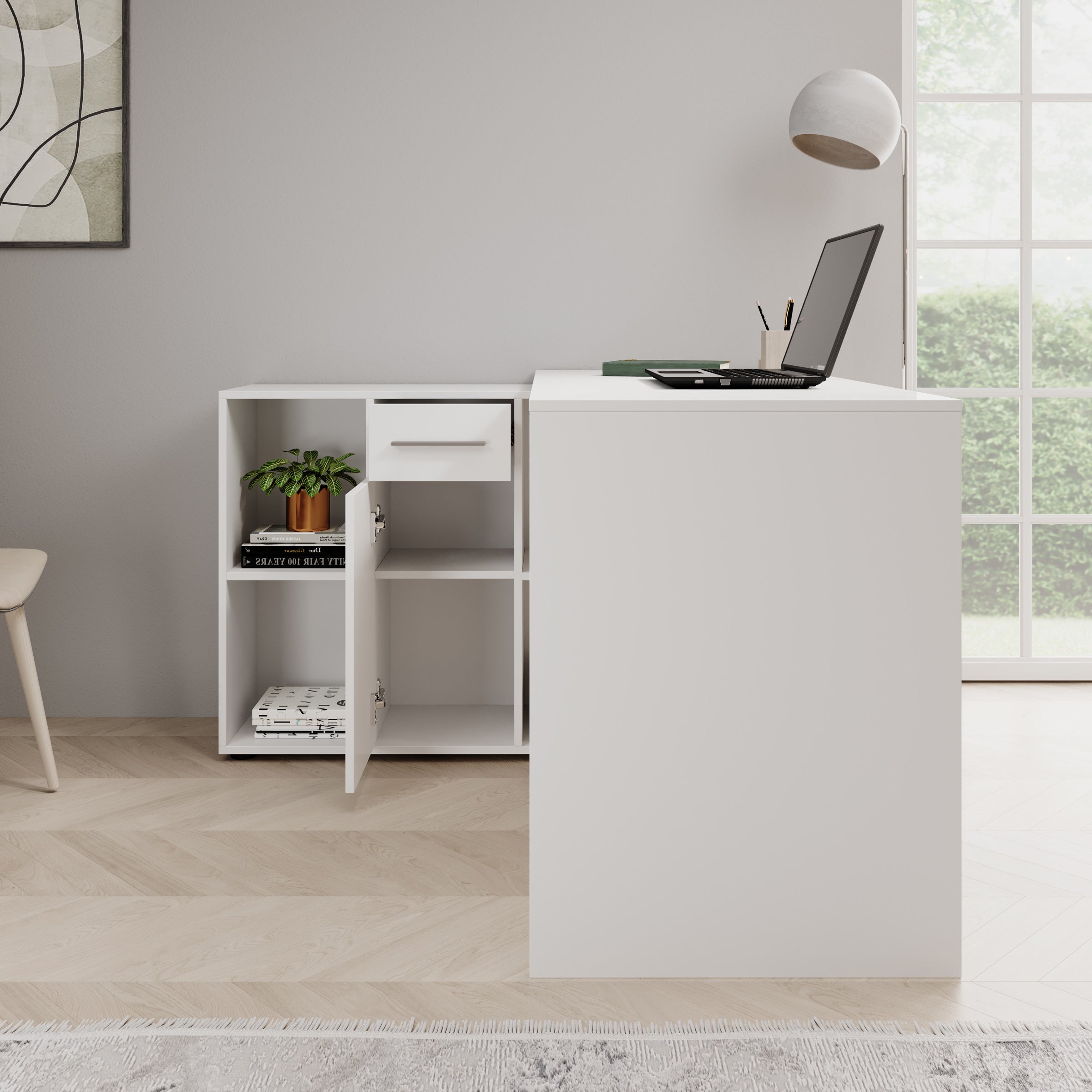 Elixir - Bureau - Wit - 121x120x75 cm