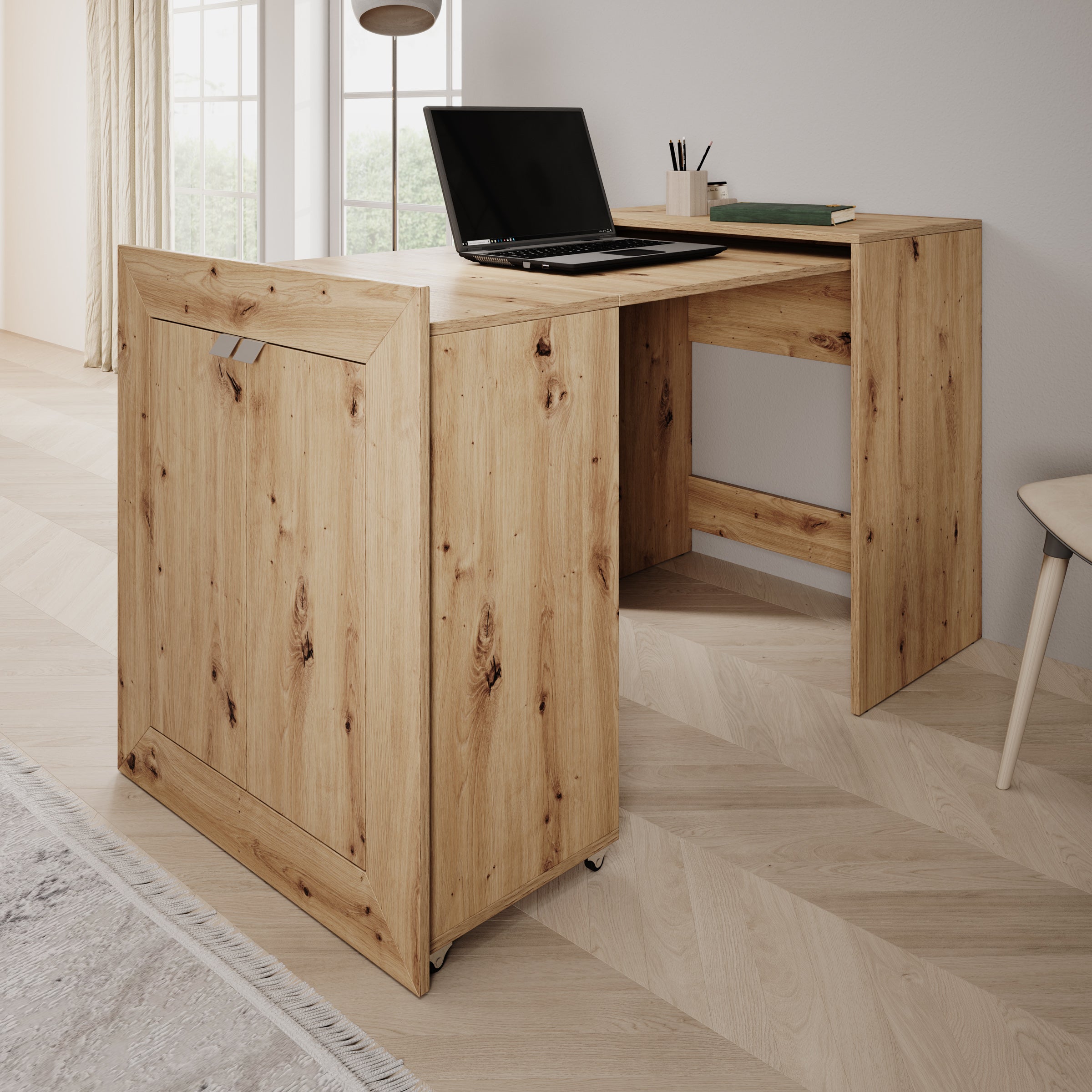 Emino - Bureau - Eikenpatroon - 72x47x79 cm