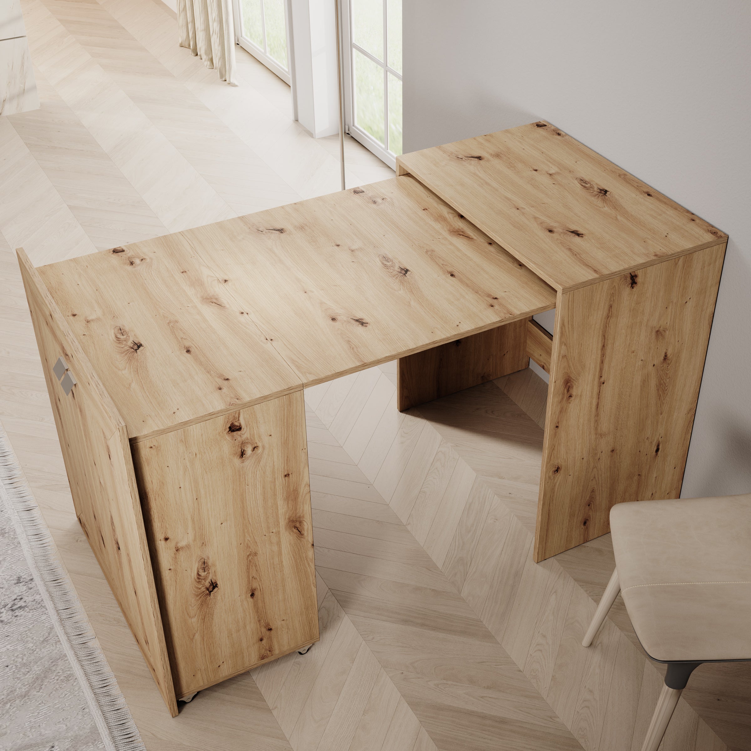 Emino - Bureau - Eikenpatroon - 72x47x79 cm