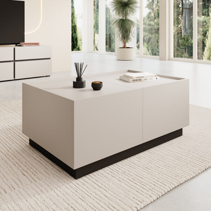 Emino - Salontafel - Beige - 90x58x38 cm