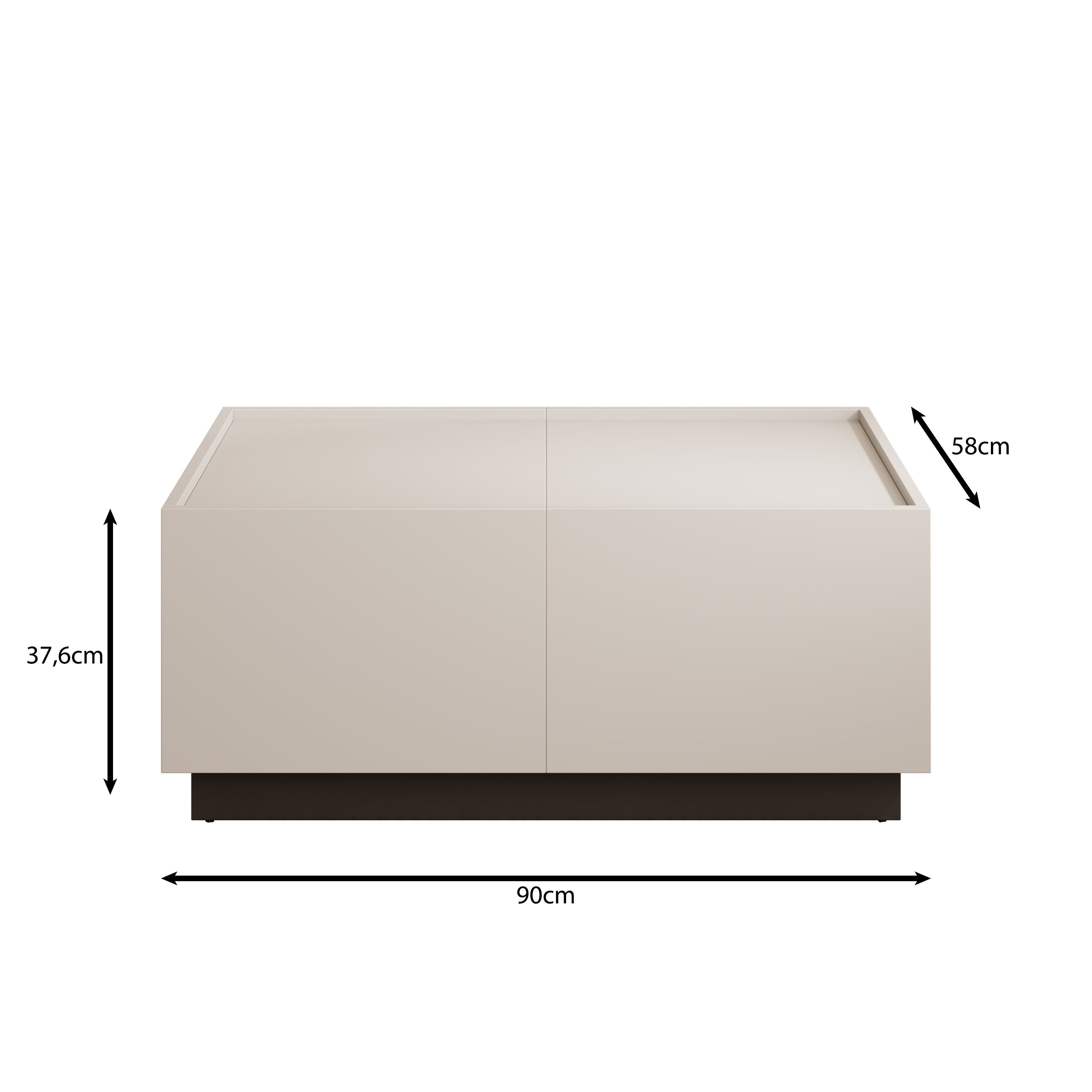 Emino - Salontafel - Beige - 90x58x38 cm