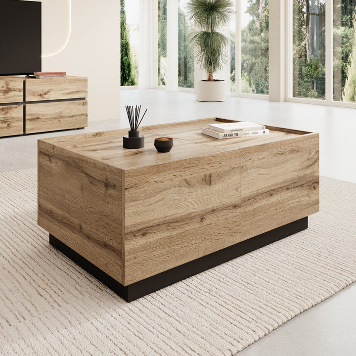 Emino - Salontafel - Eikenpatroon - 90x58x38 cm
