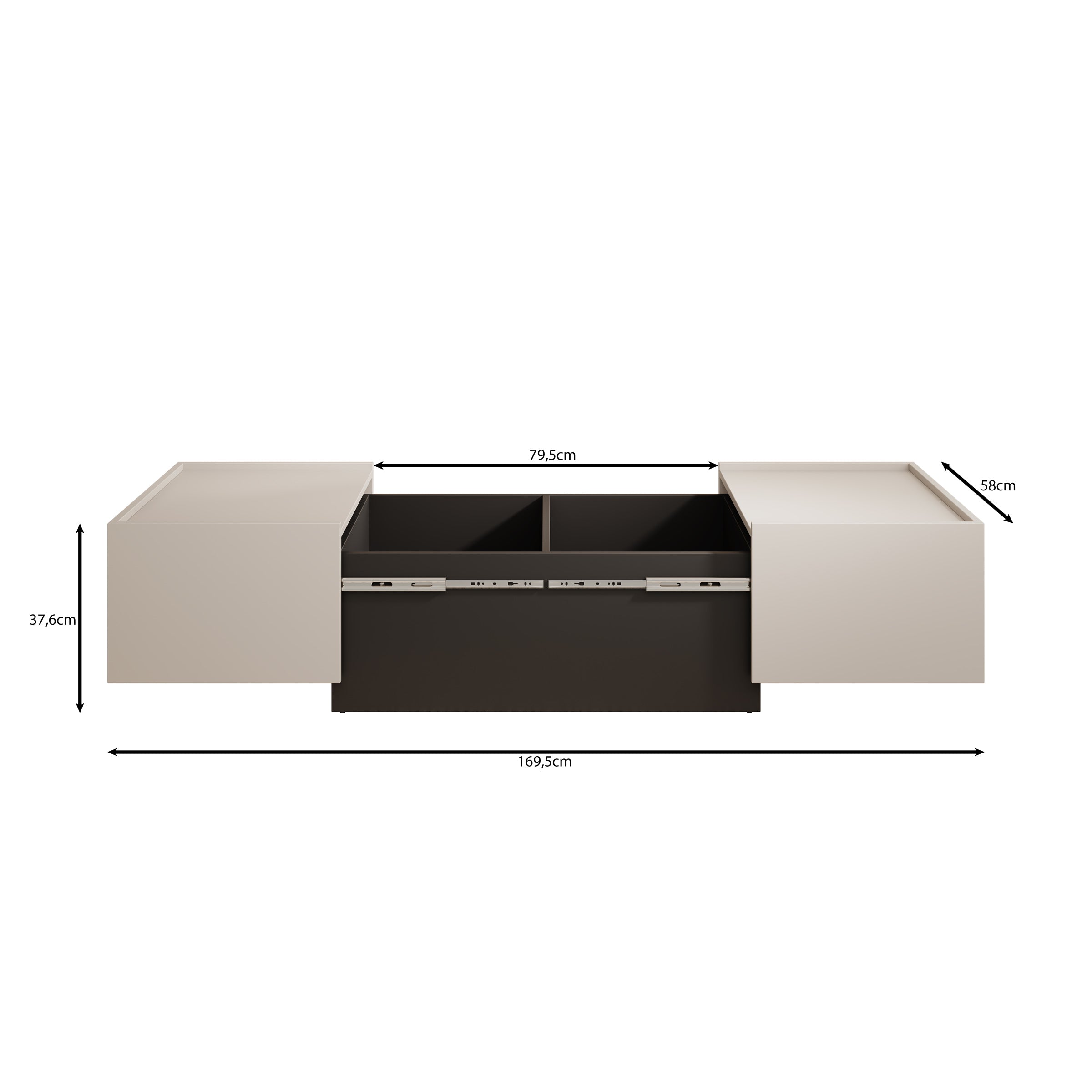 Emino - Salontafel - Eikenpatroon - 90x58x38 cm